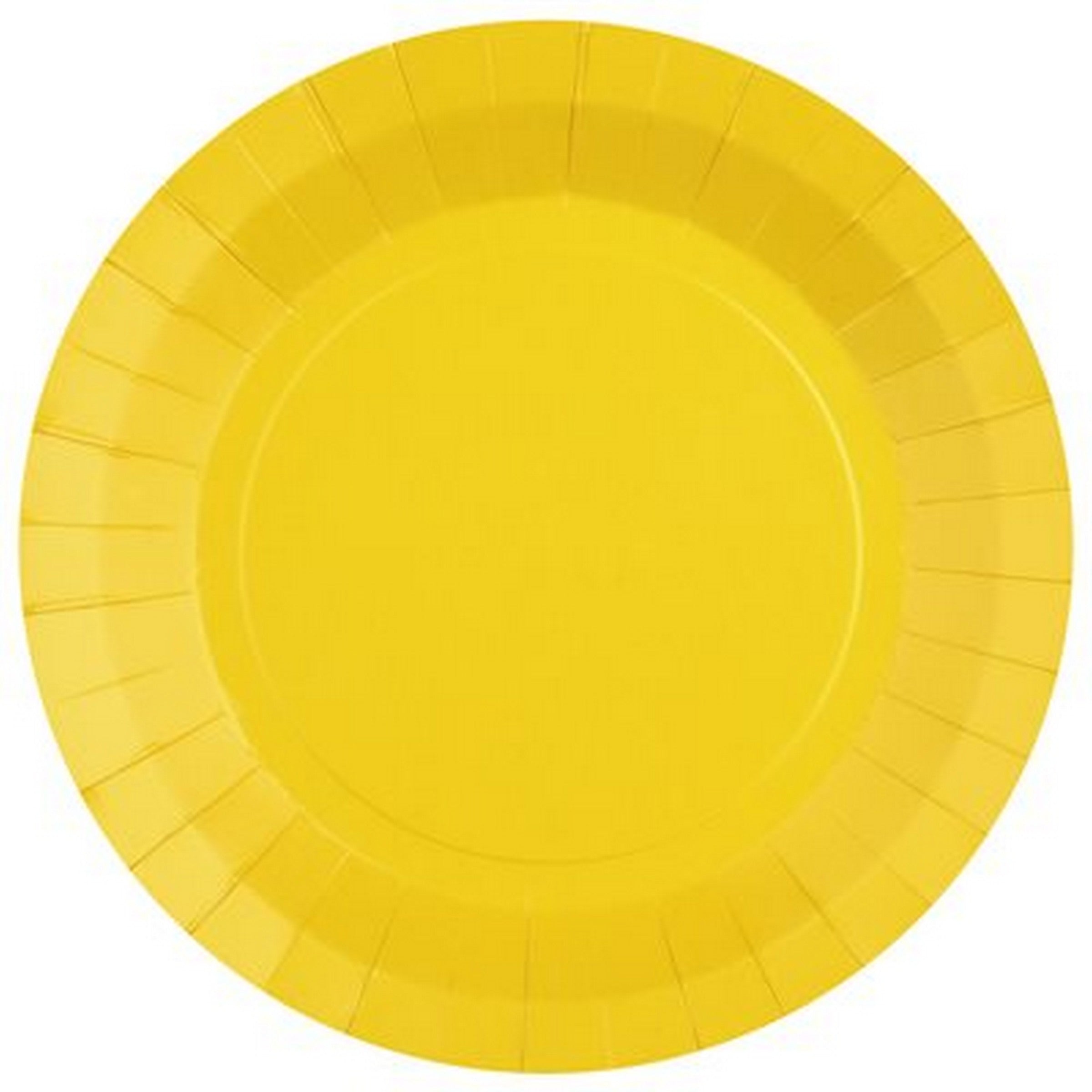 Rainbow Collection 10 Round Yellow Sunshine Plates - Natural Fibers - Biodegradable 9in