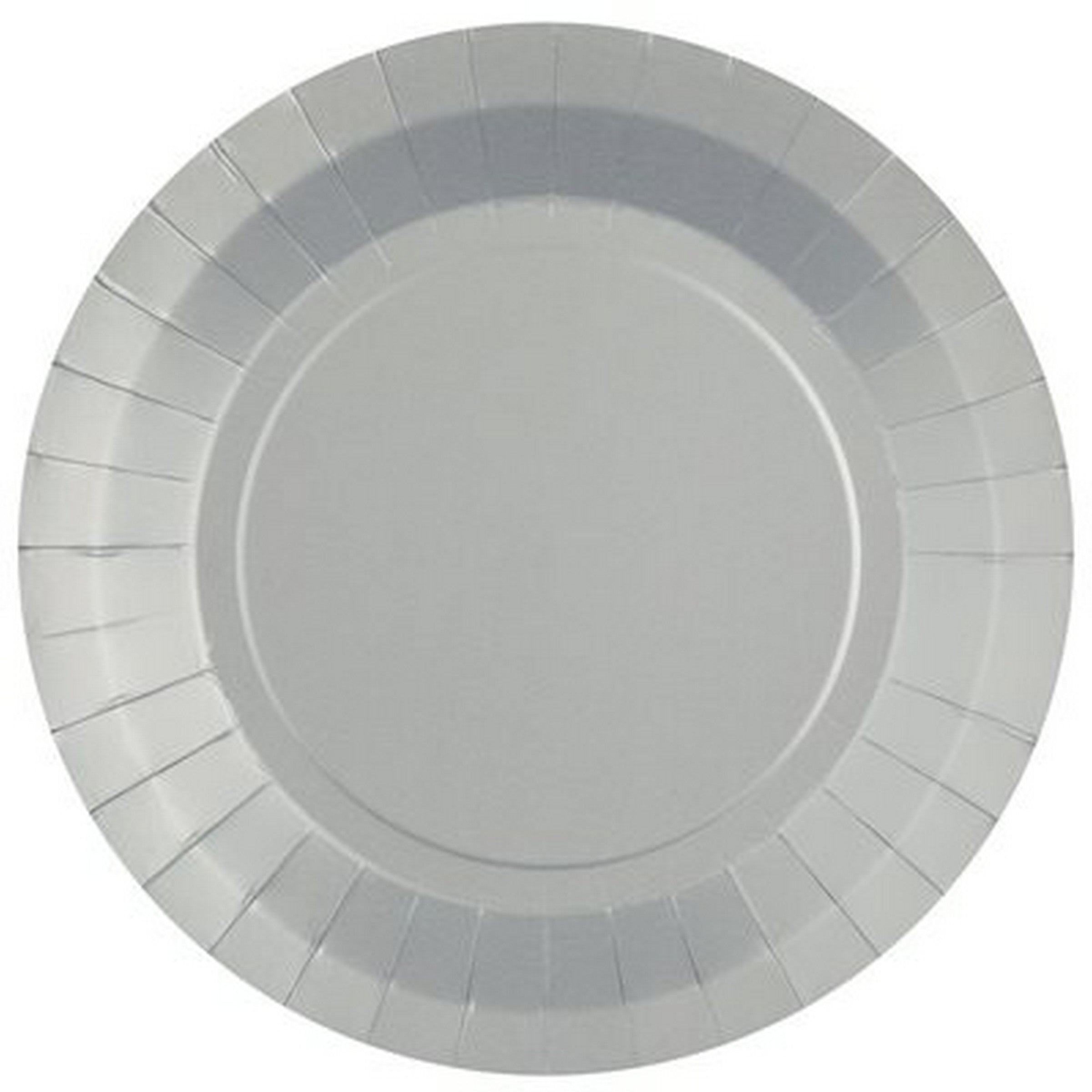 Rainbow Collection 10 Round Silver Plates - Natural Fibers - Biodegradable 9in
