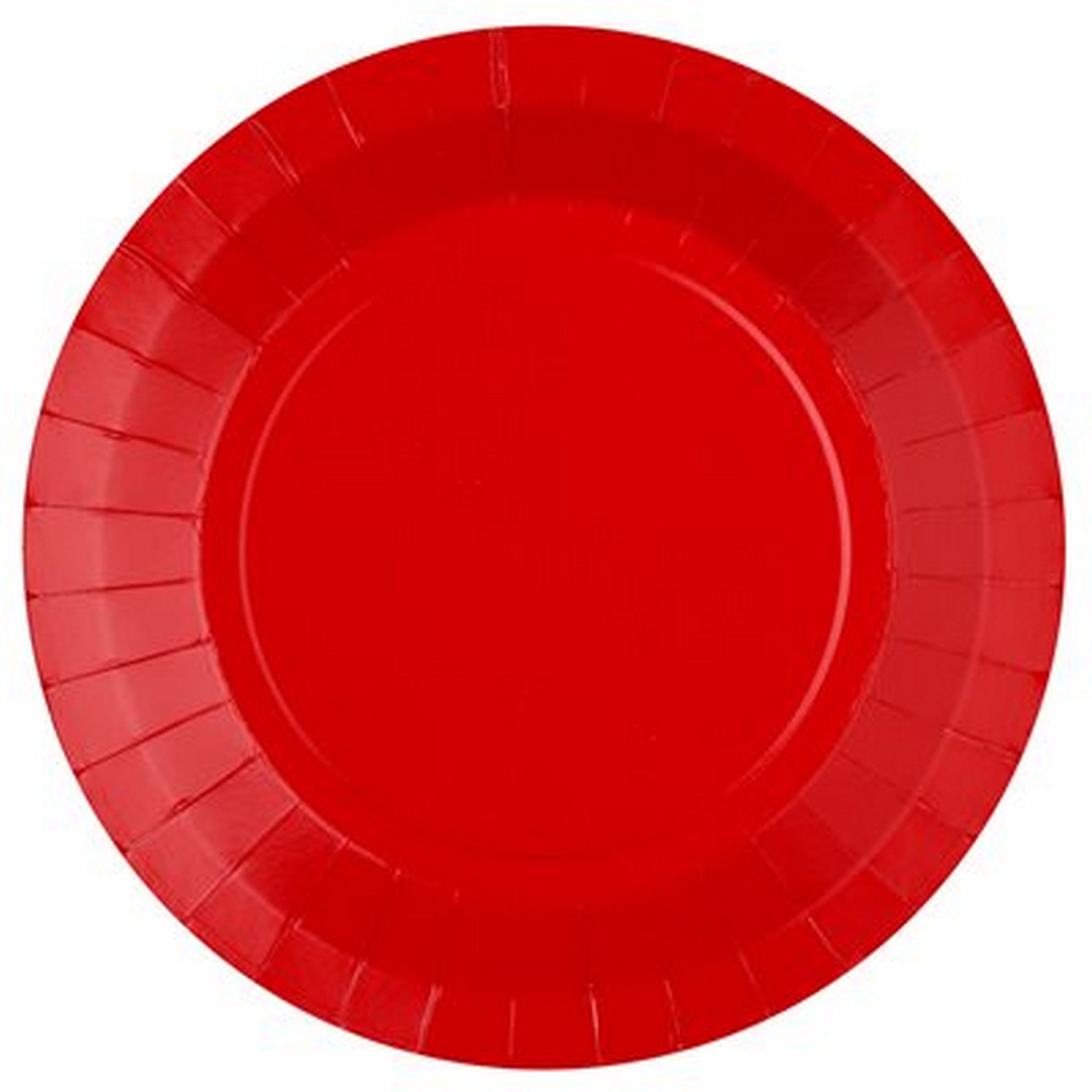 Rainbow Collection 10 Round Red Plates - Natural Fibers - Biodegradable 9in
