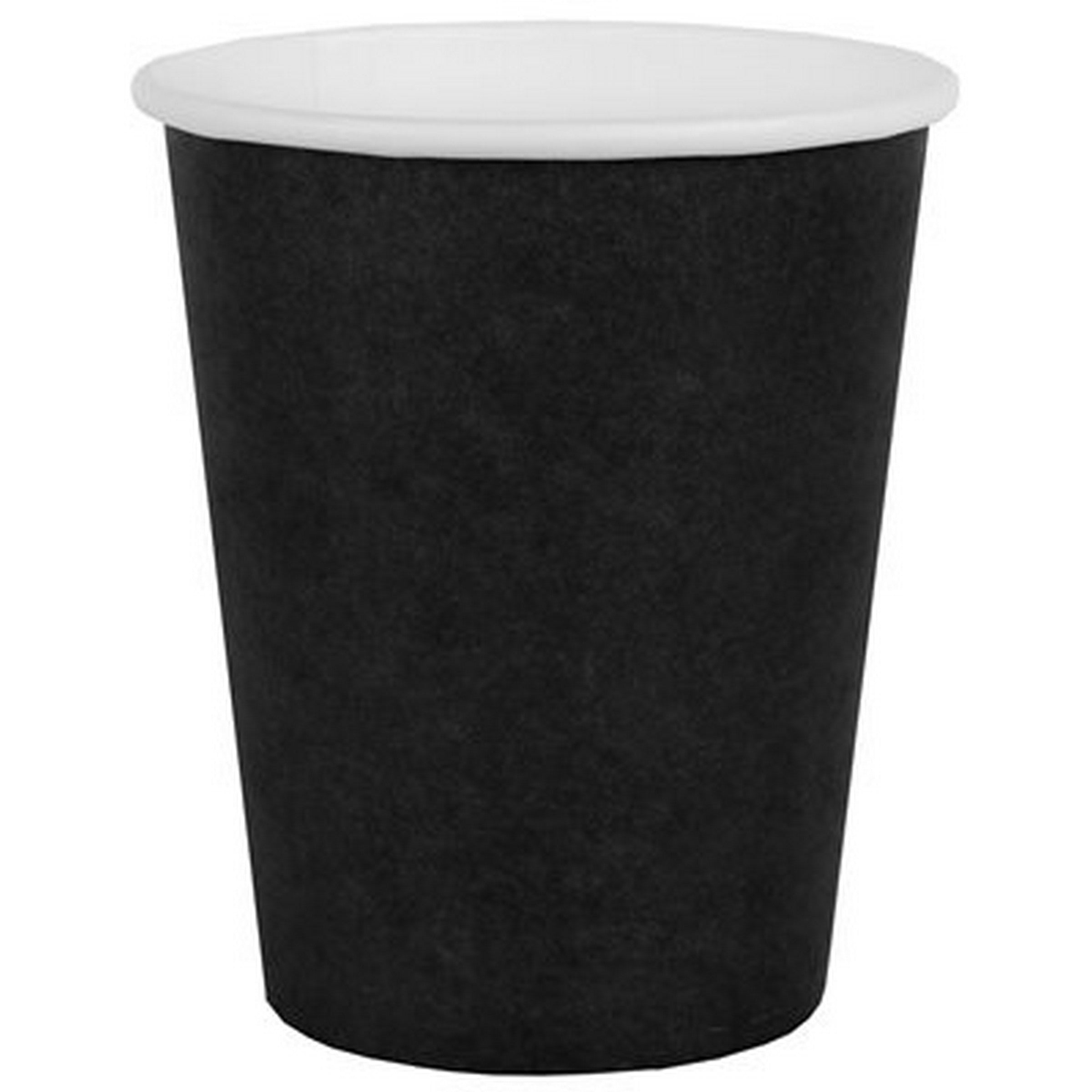 Rainbow Collection 10 Black Paper Cups 8.5oz