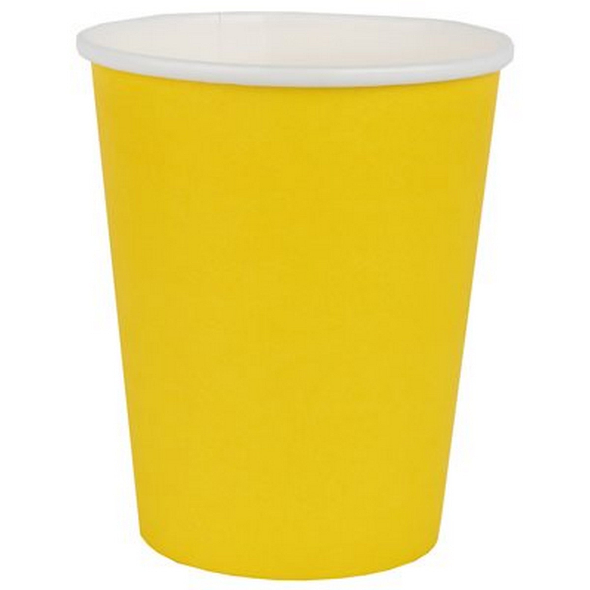 Rainbow Collection 10 Yellow Sunshine Paper Cups 8.5oz