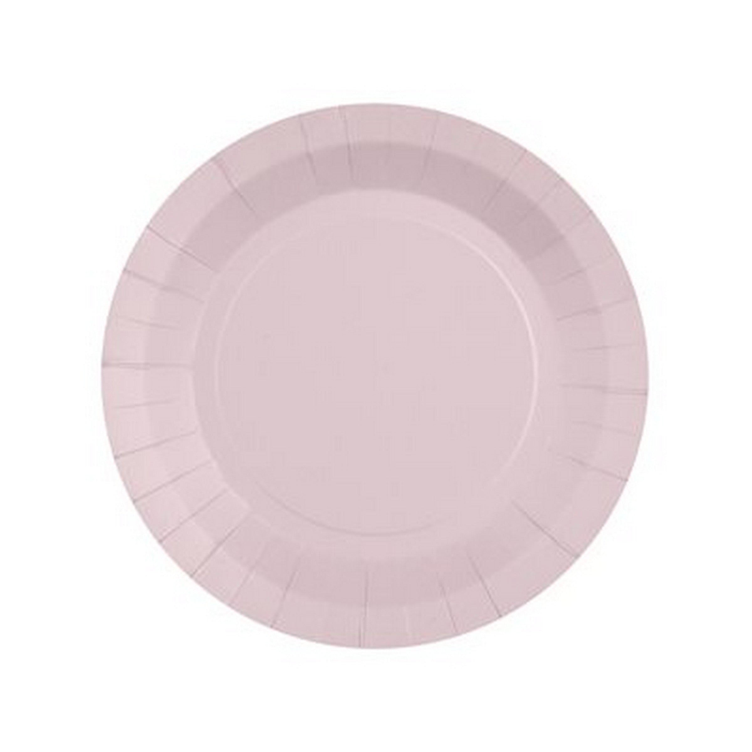 Rainbow Collection 10 Round Light Pink Plates - Natural Fibers - Biodegradable 7in