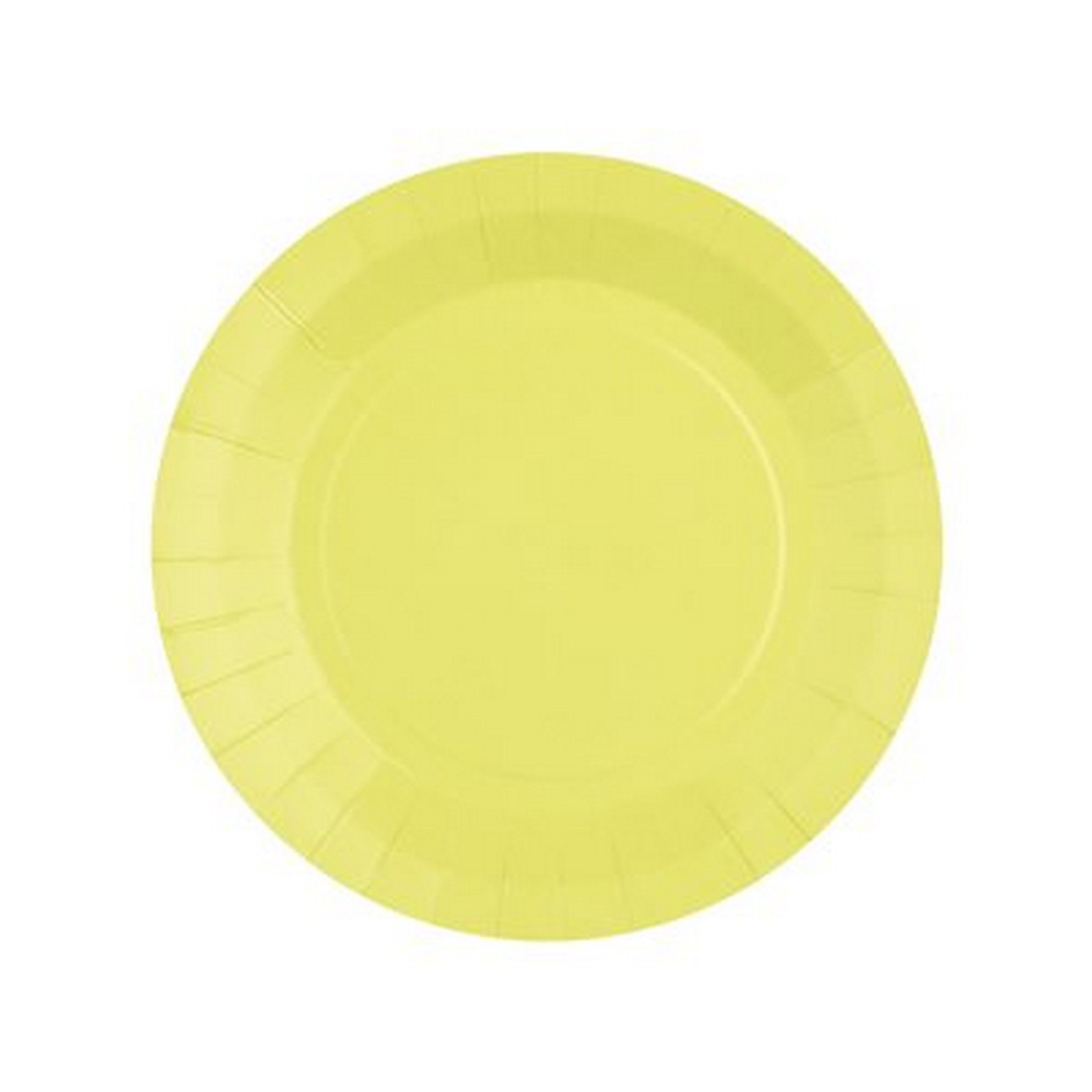 Rainbow Collection 10 Round Yellow Plates - Natural Fibers - Biodegradable 7in