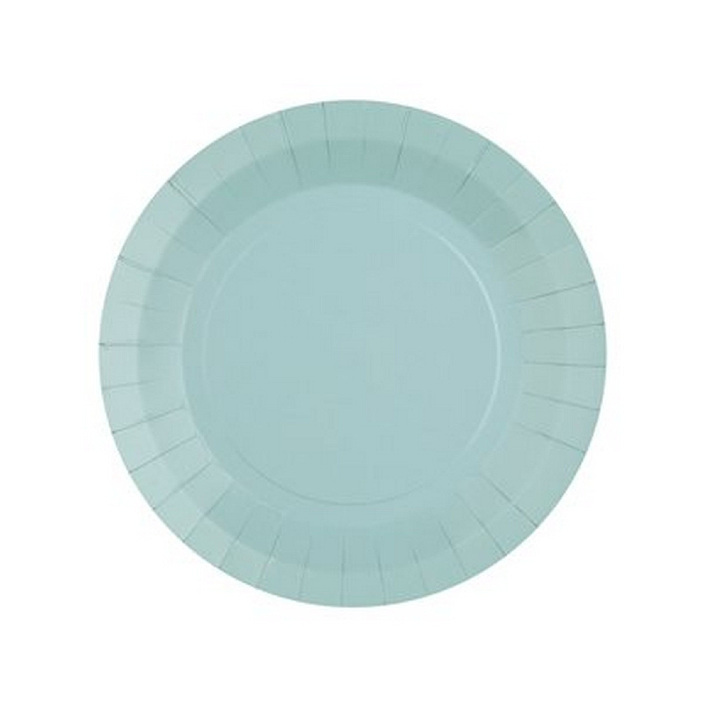 Rainbow Collection 10 Round Light Blue Plates - Natural Fibers - Biodegradable 7in