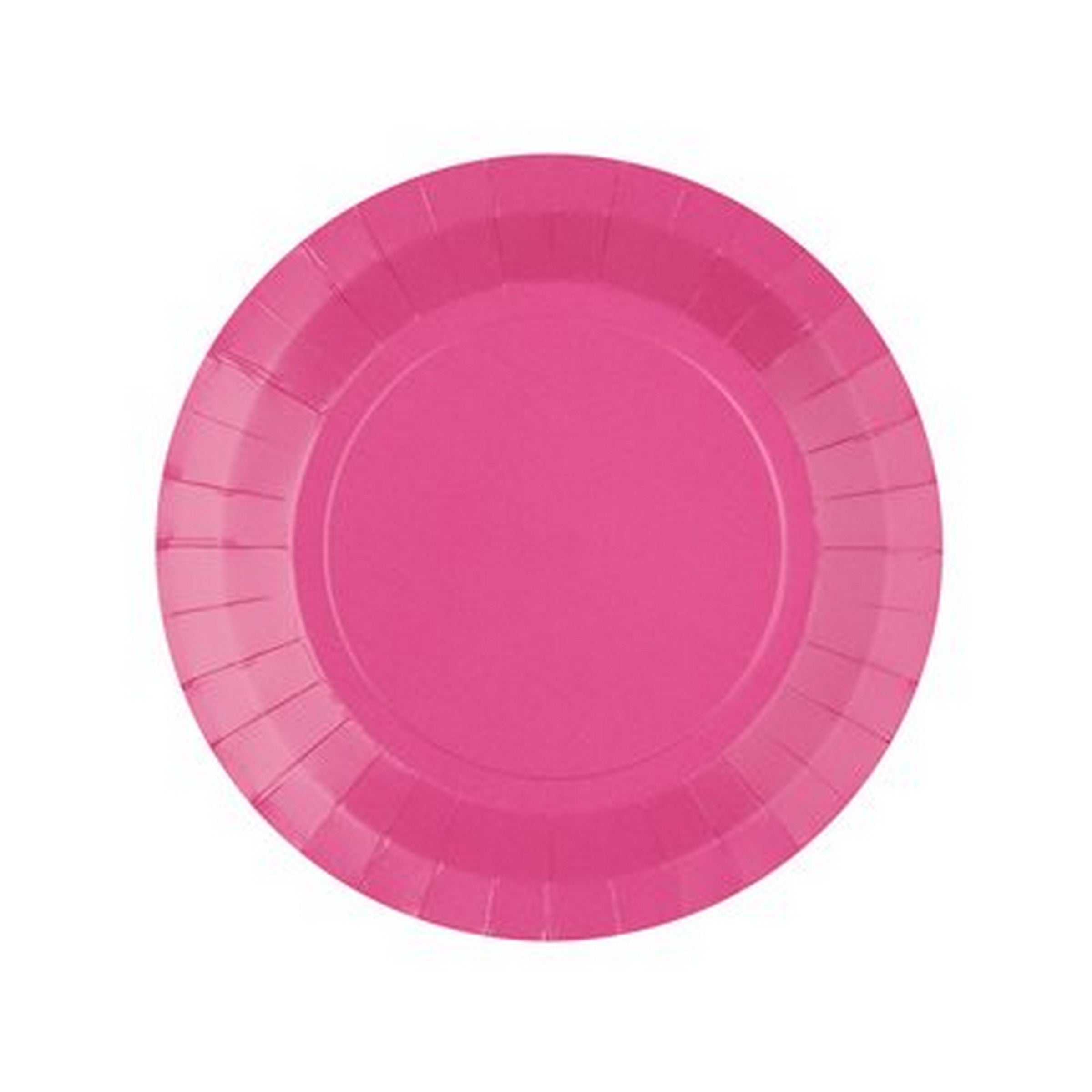 Rainbow Collection 10 Round Hot Pink Plates - Natural Fibers - Biodegradable 7in