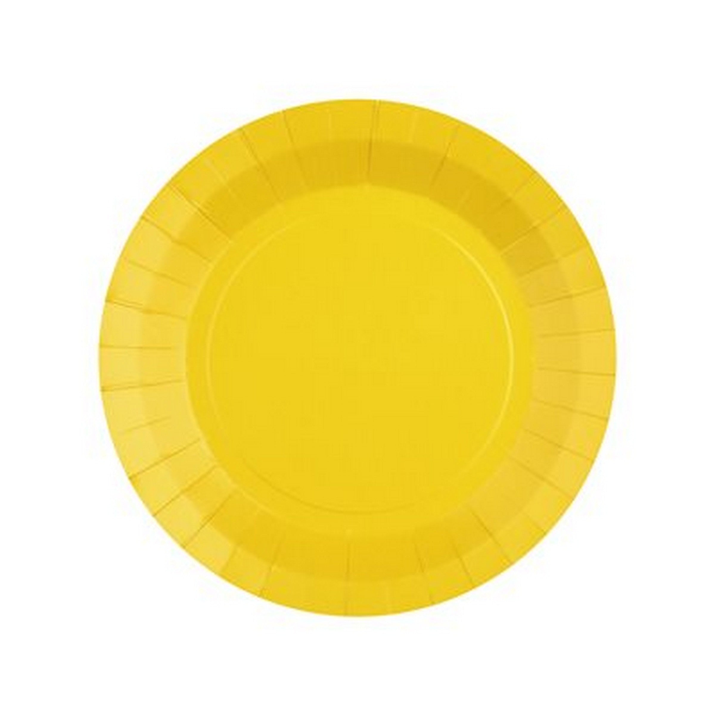 Rainbow Collection 10 Round Yellow Sunshine Plates - Natural Fibers - Biodegradable 7in