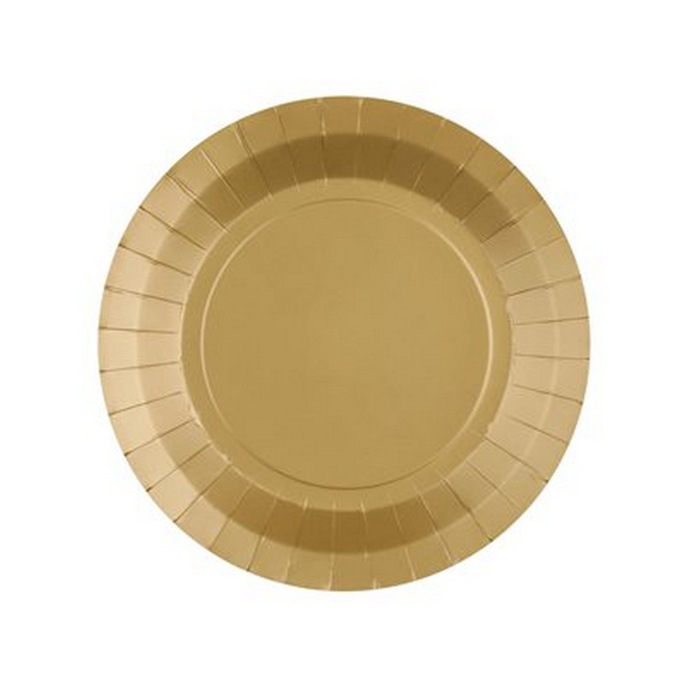 Rainbow Collection 10 Round Gold Plates - Natural Fibers - Biodegradable 7in