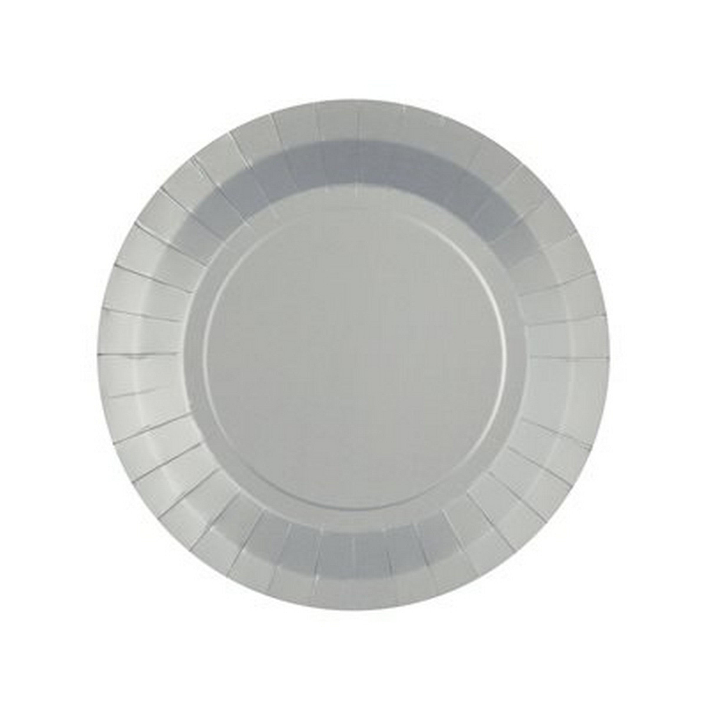 Rainbow Collection 10 Round Silver Plates - Natural Fibers - Biodegradable 7in