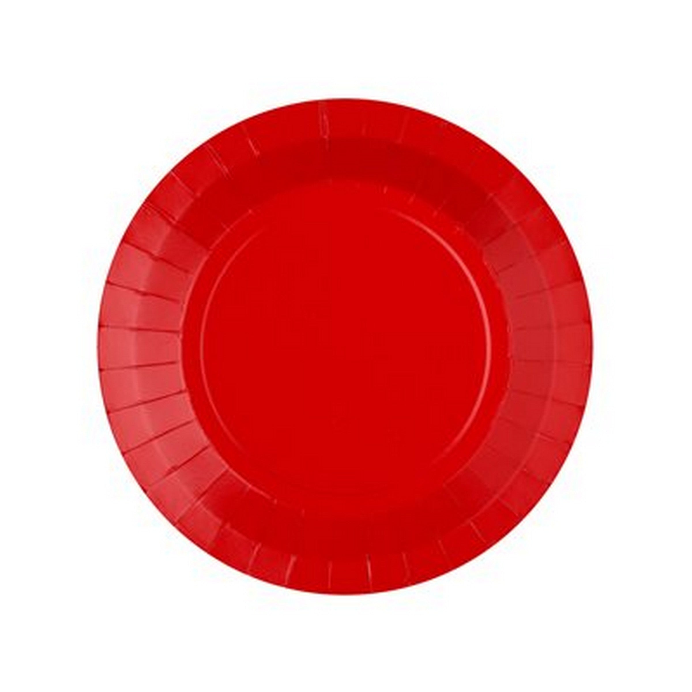 Rainbow Collection 10 Round Red Plates - Natural Fibers - Biodegradable 7in