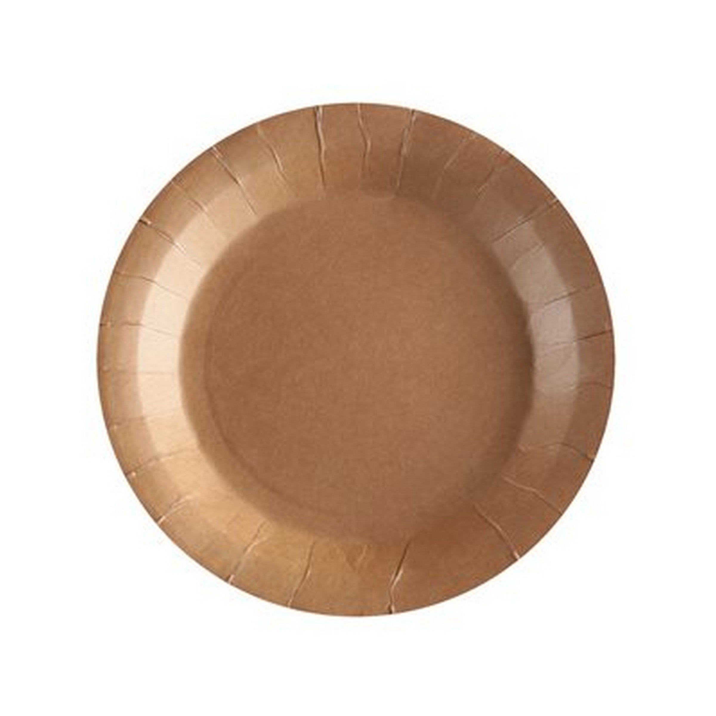 Rainbow Collection 10 Round Kraft Plates - Natural Fibers - Biodegradable 7in
