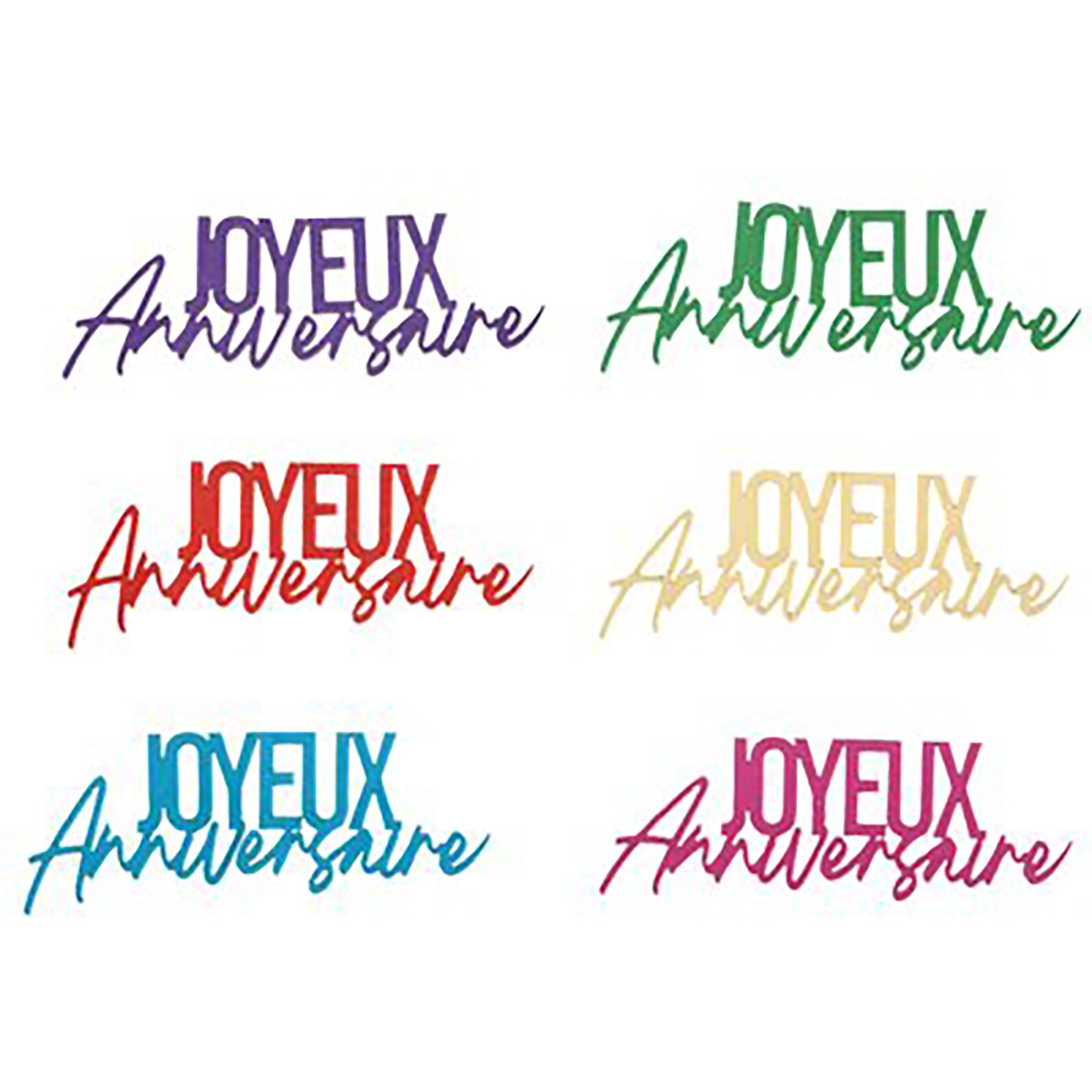 Festicolor 50 Cardboard Confettis - Joyeux Anniversaire 2x0.4in
