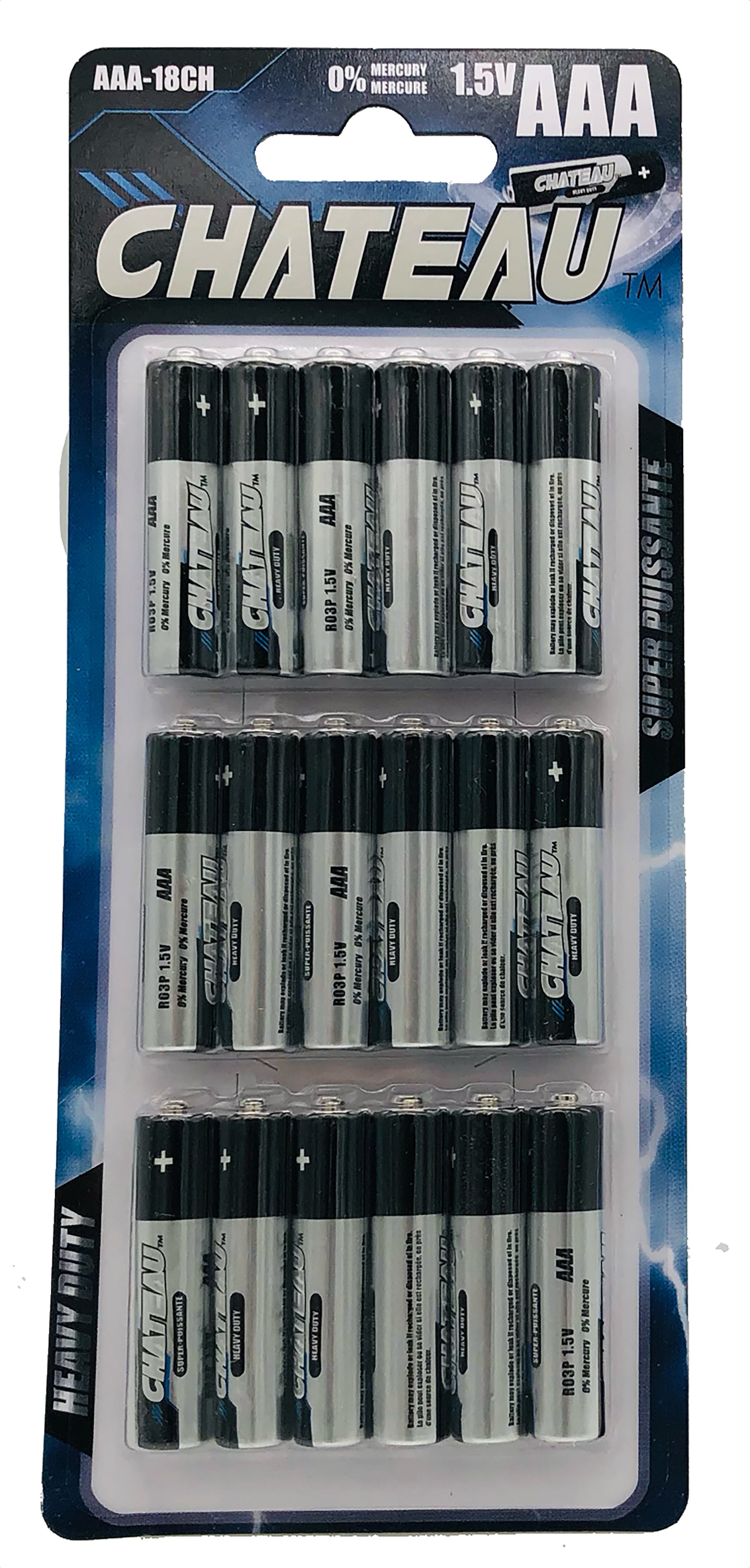 Chateau 18 AAA Heavy Duty Batteries Eco Fee $0.72SUS