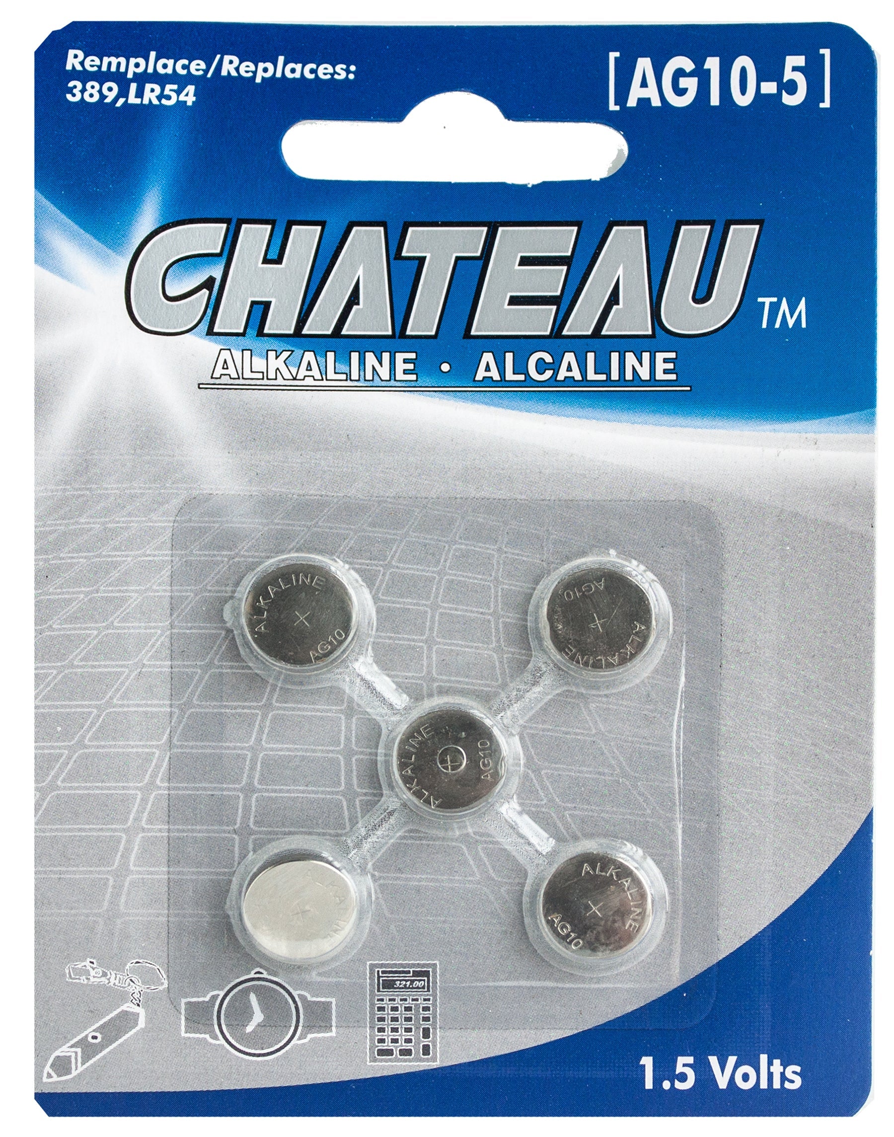 Chateau 5 AG10 Alkaline Button Batteries Eco Fee $0.1SUS