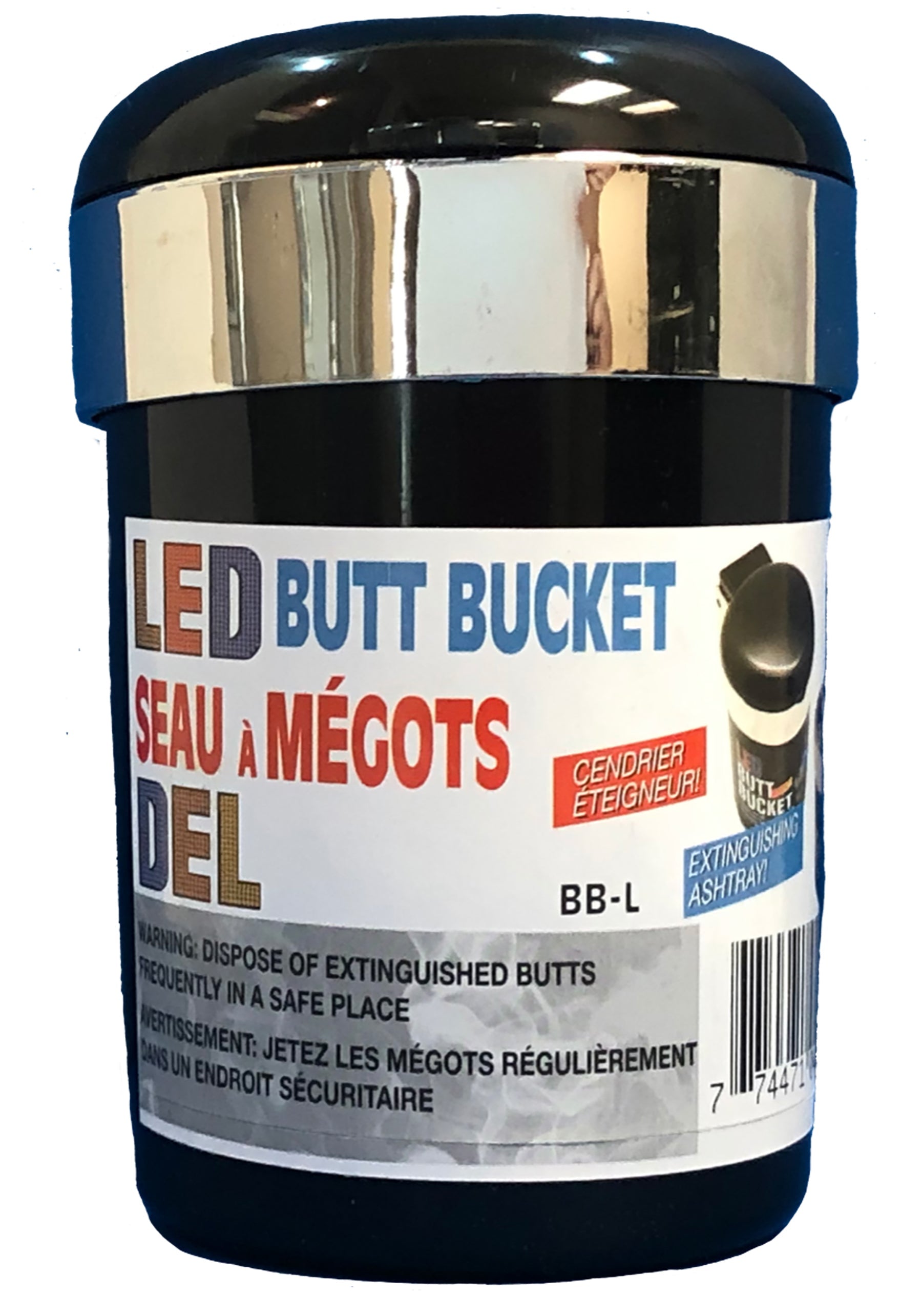 Led Butt Bucket with Lid - Plastic 4.5x2.75in