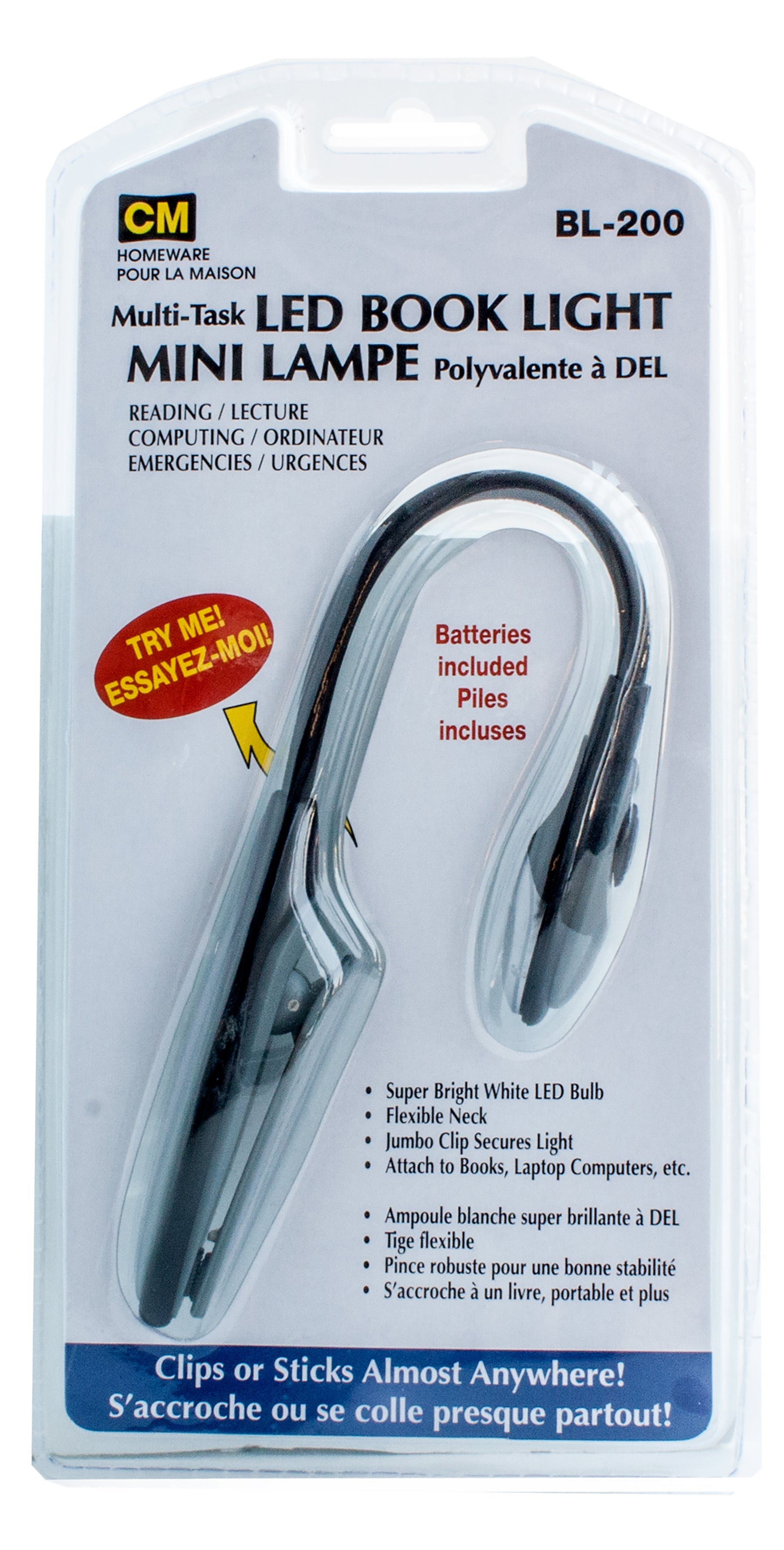 CM Mini Led Clip-on Book Light 10in approx.