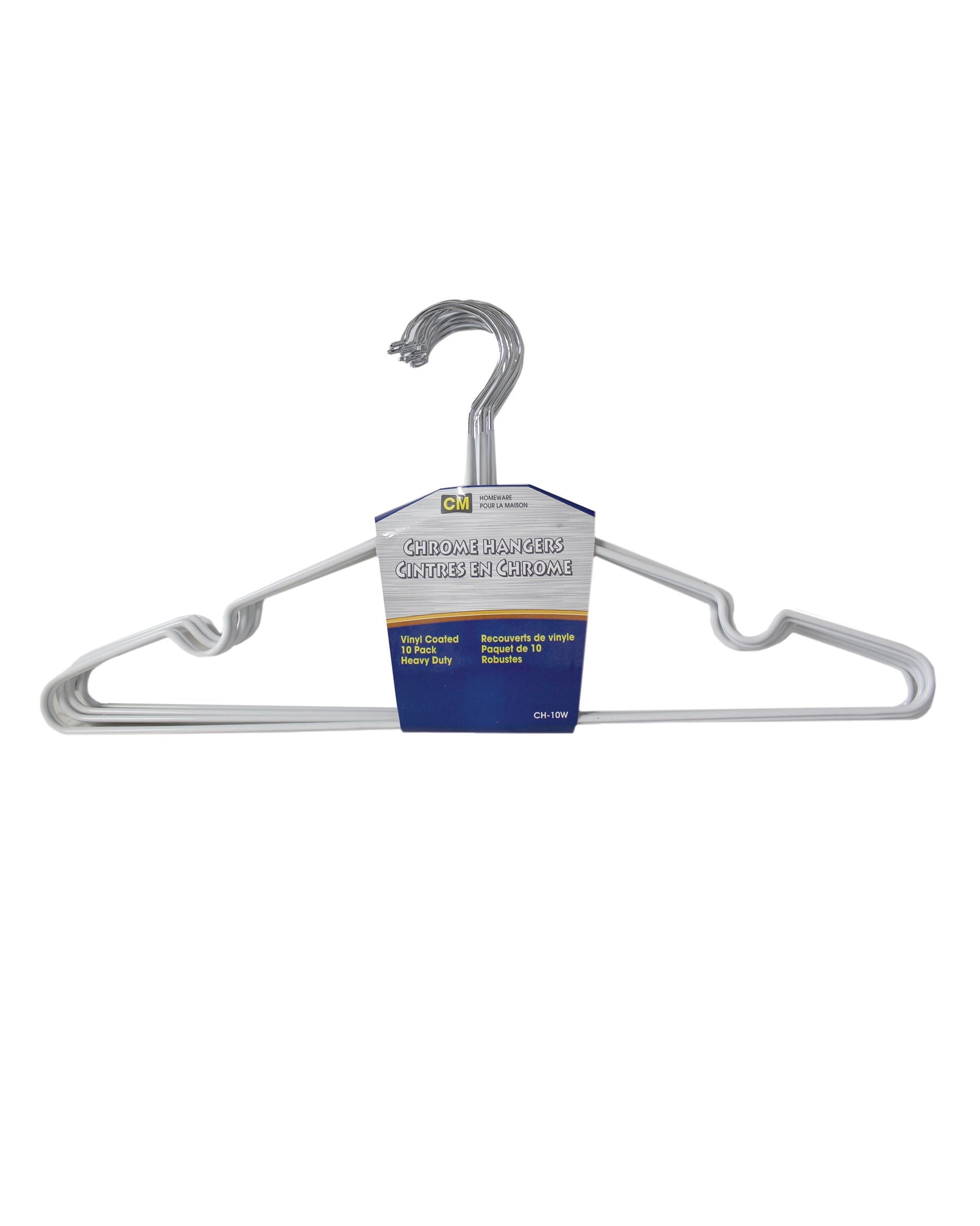 CM 10 Chrome White Vinyl Coated Hangers 15.75in