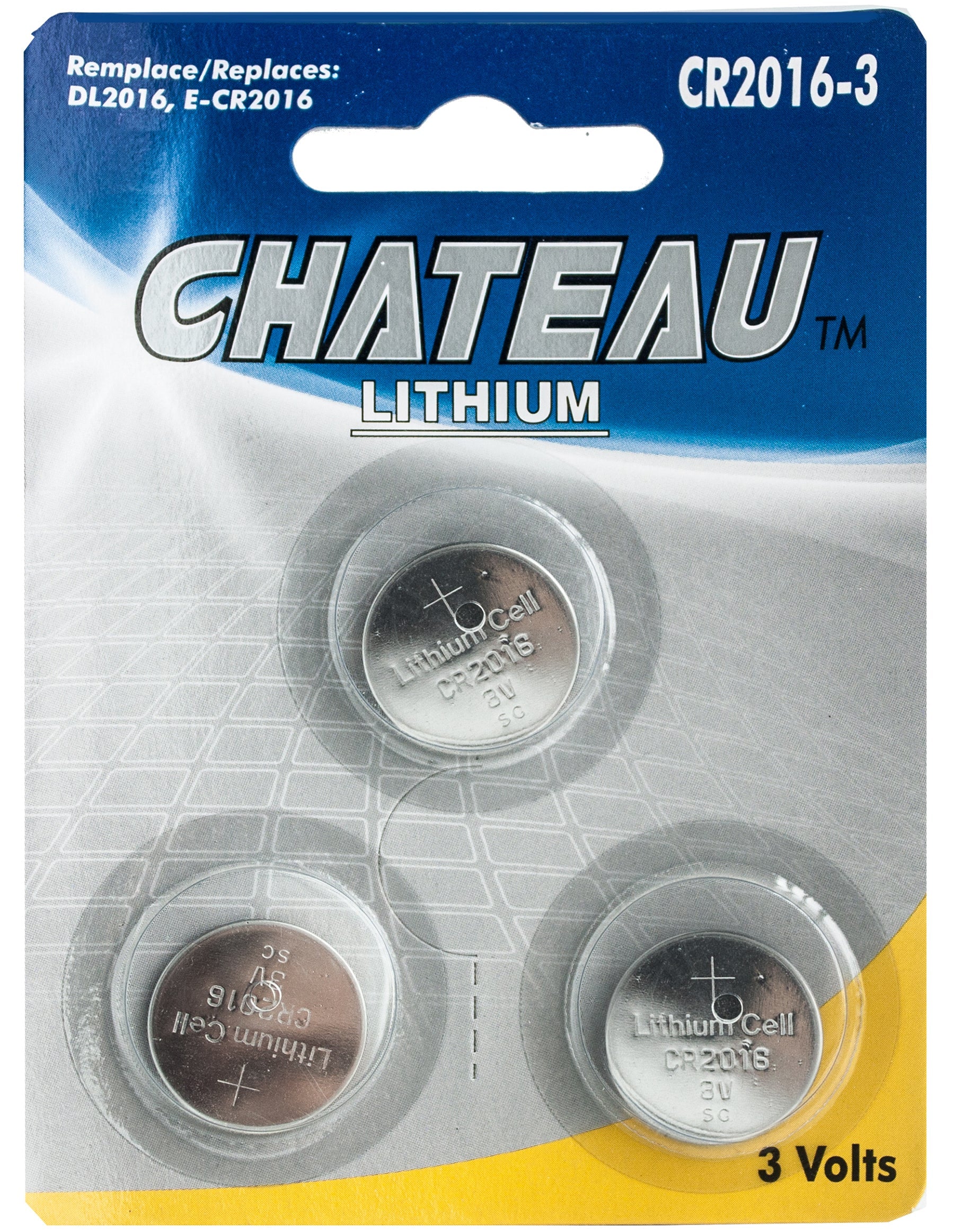 Chateau 3 CR2016 Lithium Button Batteries Eco Fee $0.06SUS