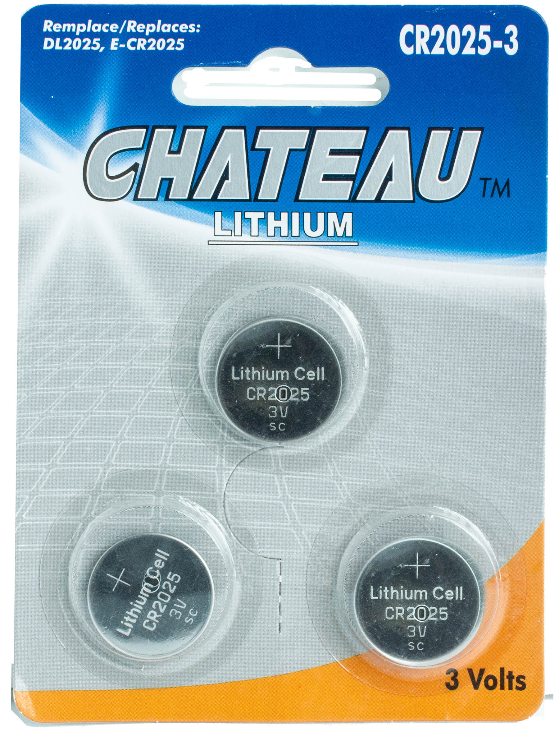 Chateau 3 CR2025 Lithium Button Batteries Eco Fee $0.06SUS