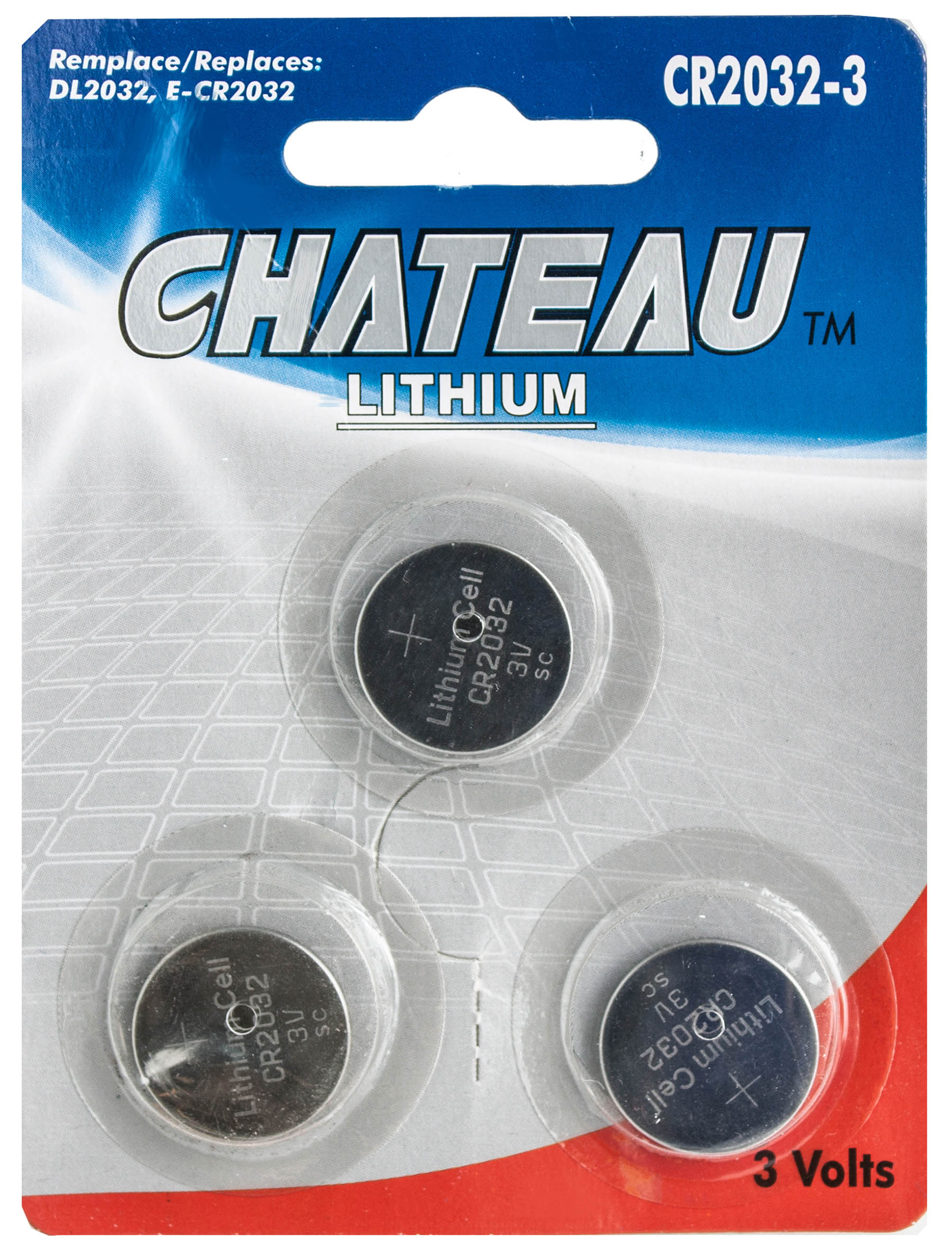Chateau 3 CR2032 Lithium Button Batteries Eco Fee $0.06SUS