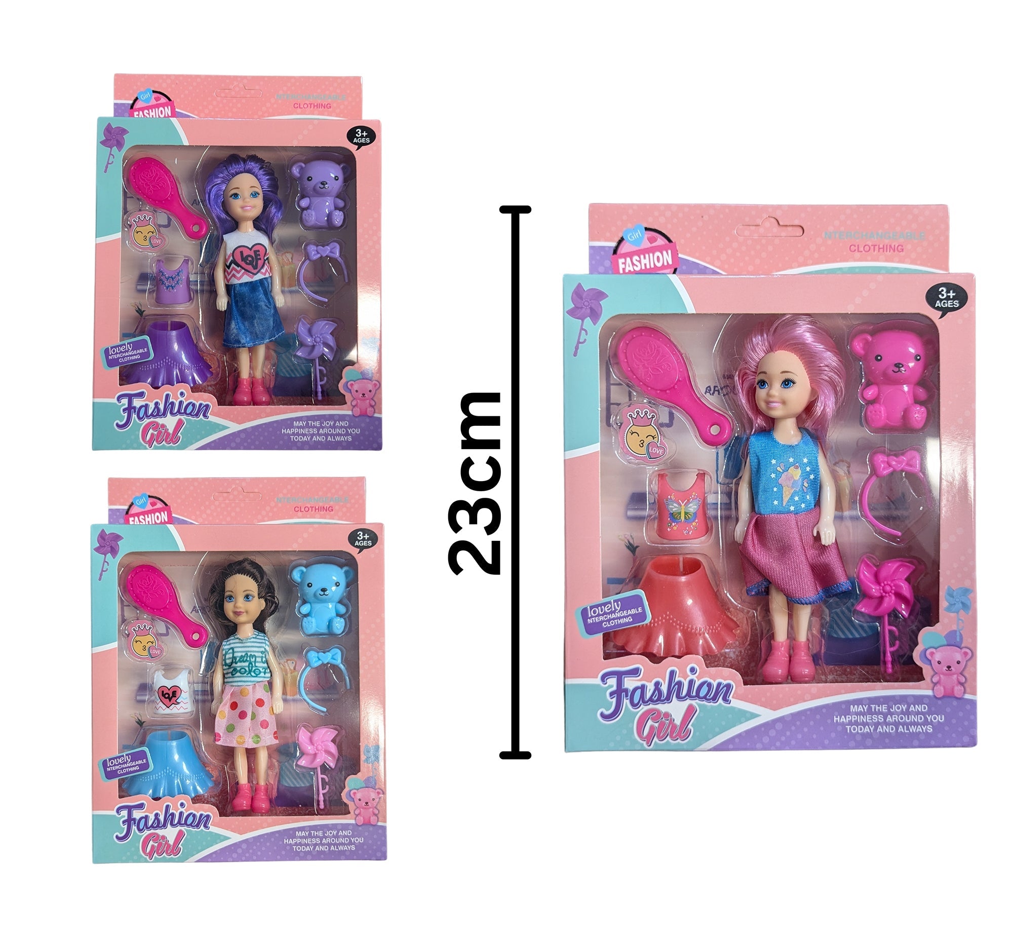 Fashion Girl Doll with Accessories Age 3+ 5in VRT