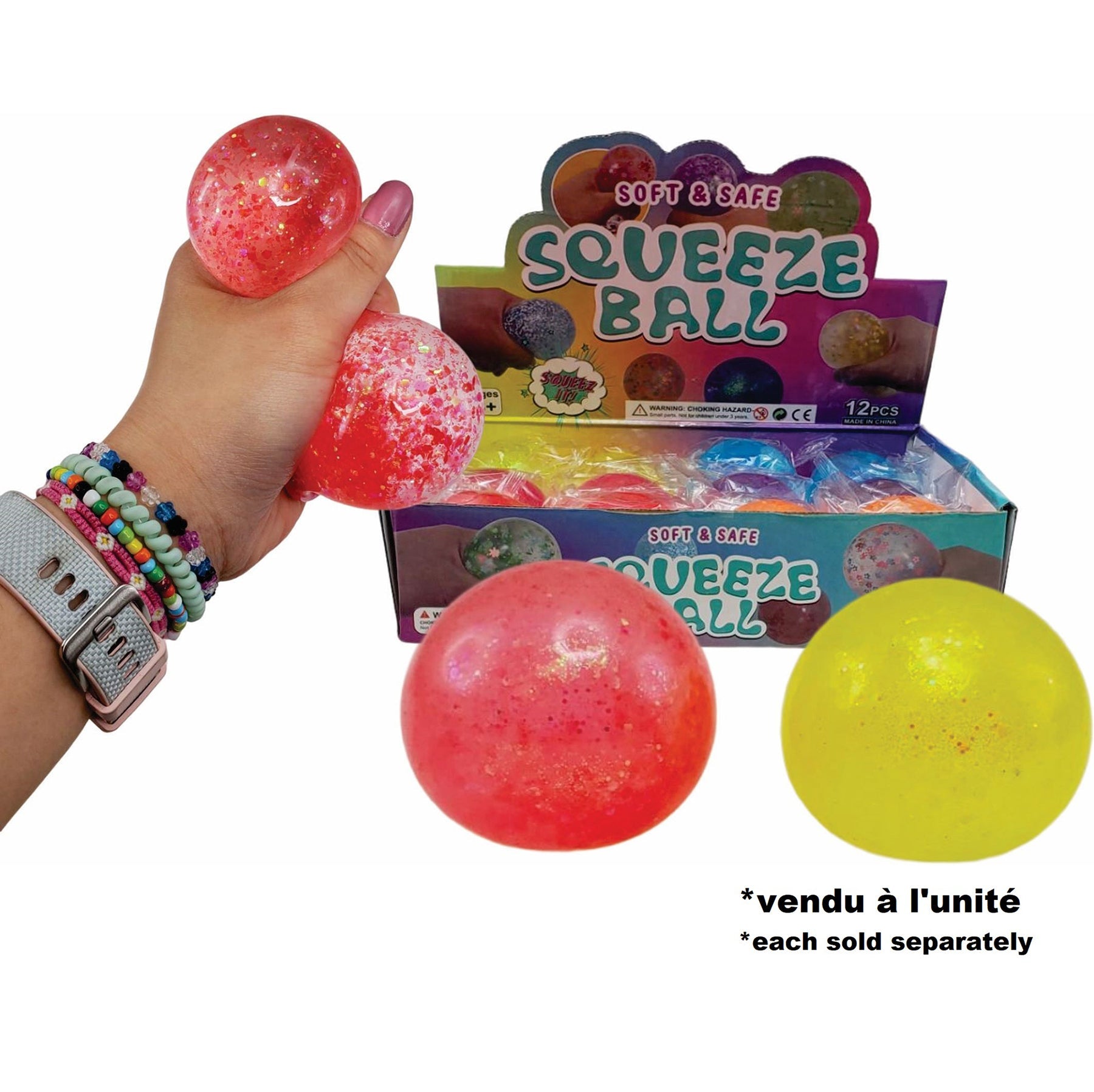 Glitter Squish Ball 2.75in (7cm)