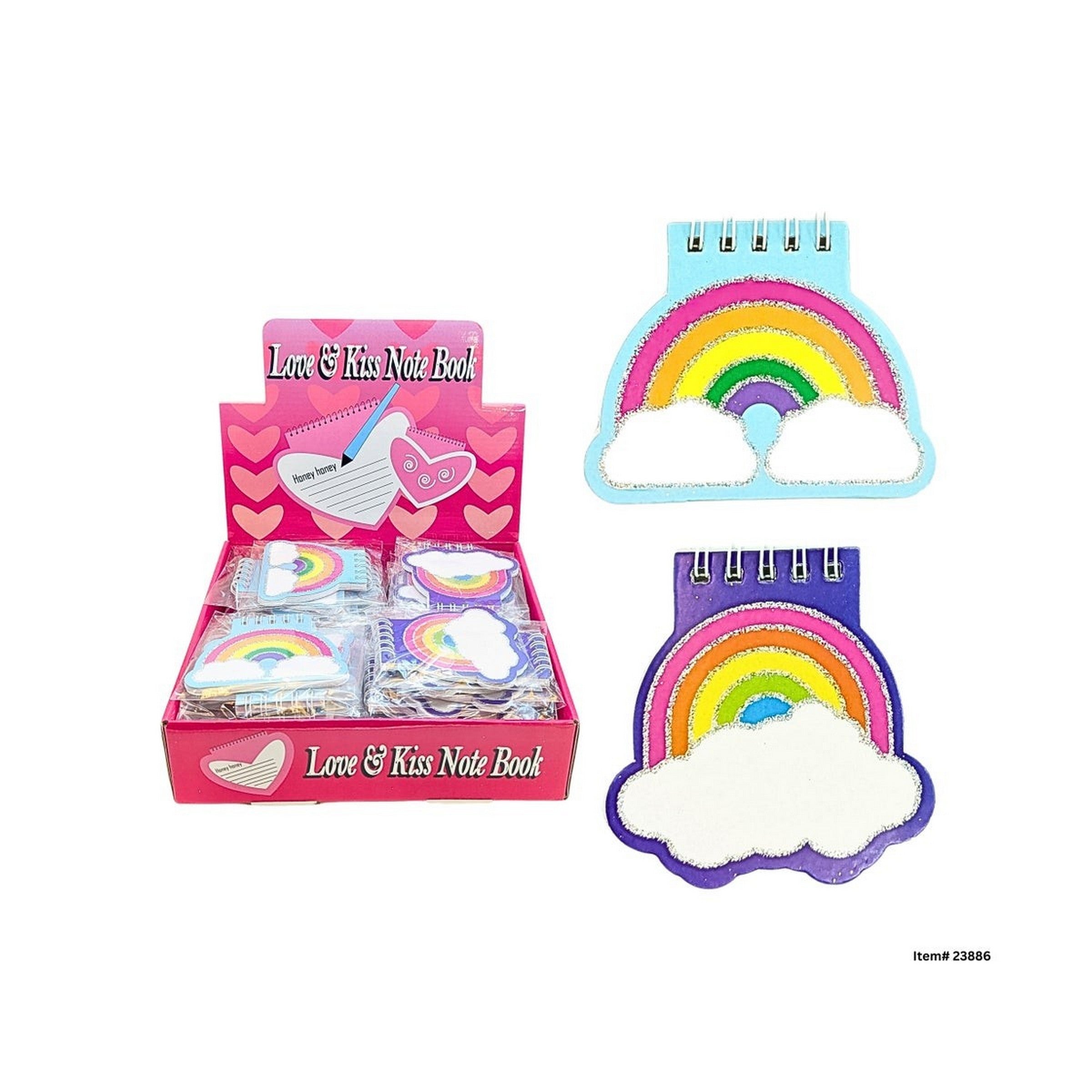 Rainbow Notebook with Glitter - 38 White Pages 3.3x3.25in VRT