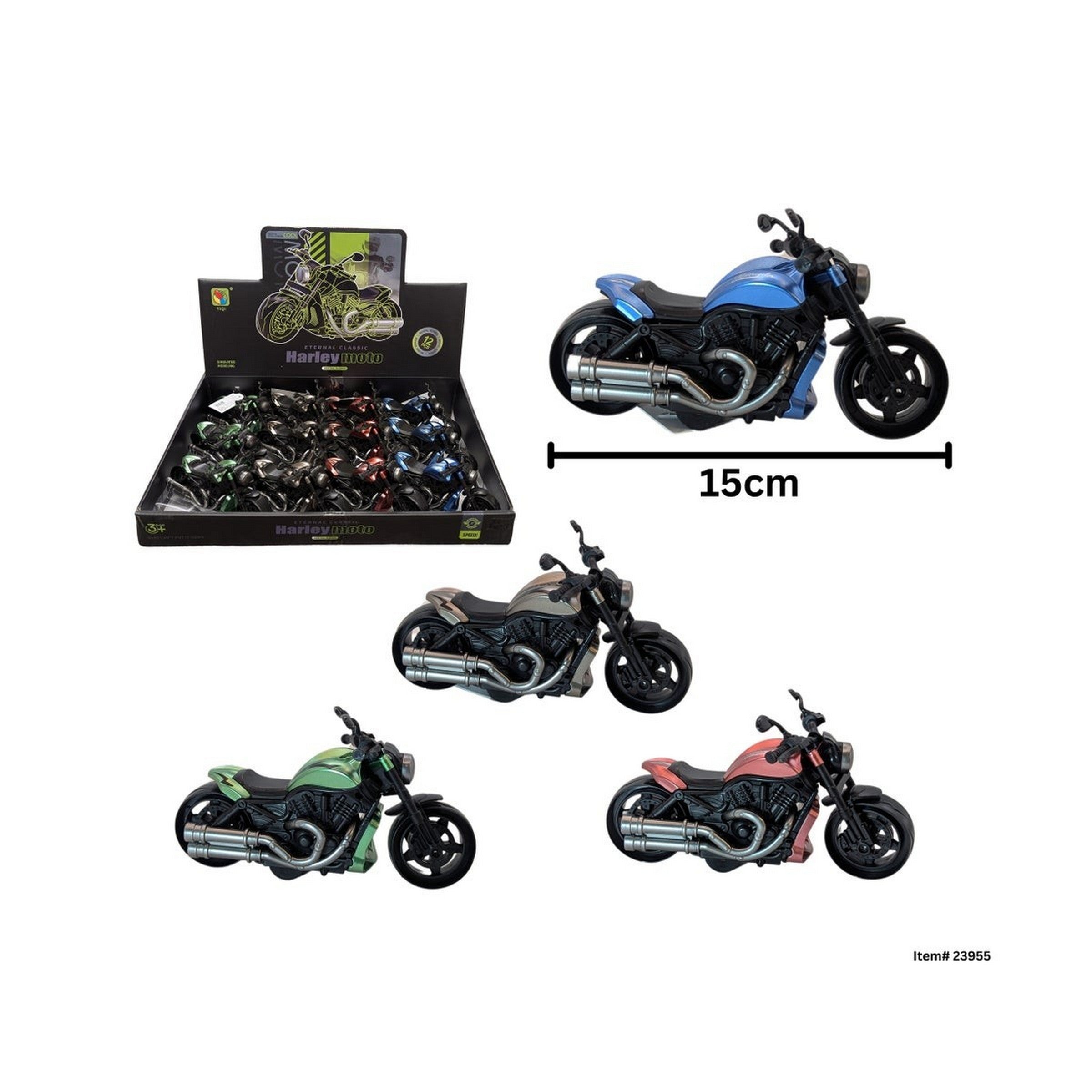 Plastic Motorcycle with Color Accent 6in Age 3+ VRT