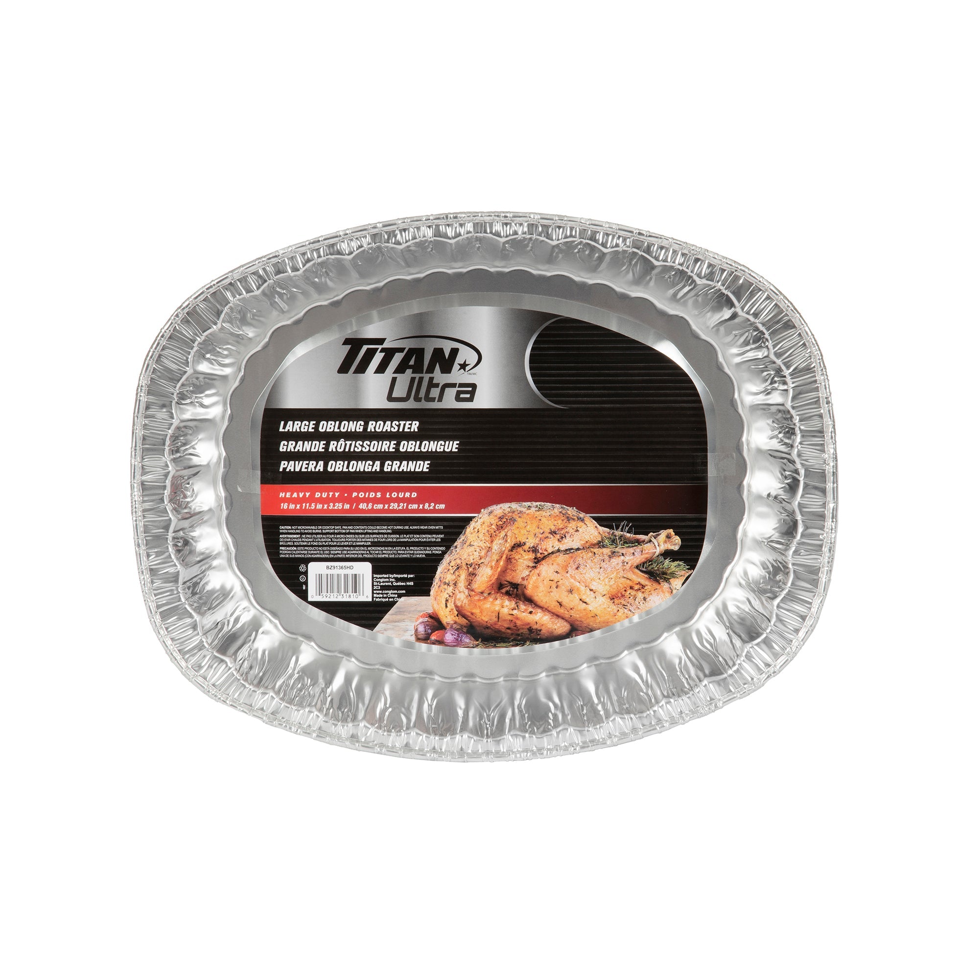Titan Large Oblong Aluminium Roaster 16x11.5x3.25in