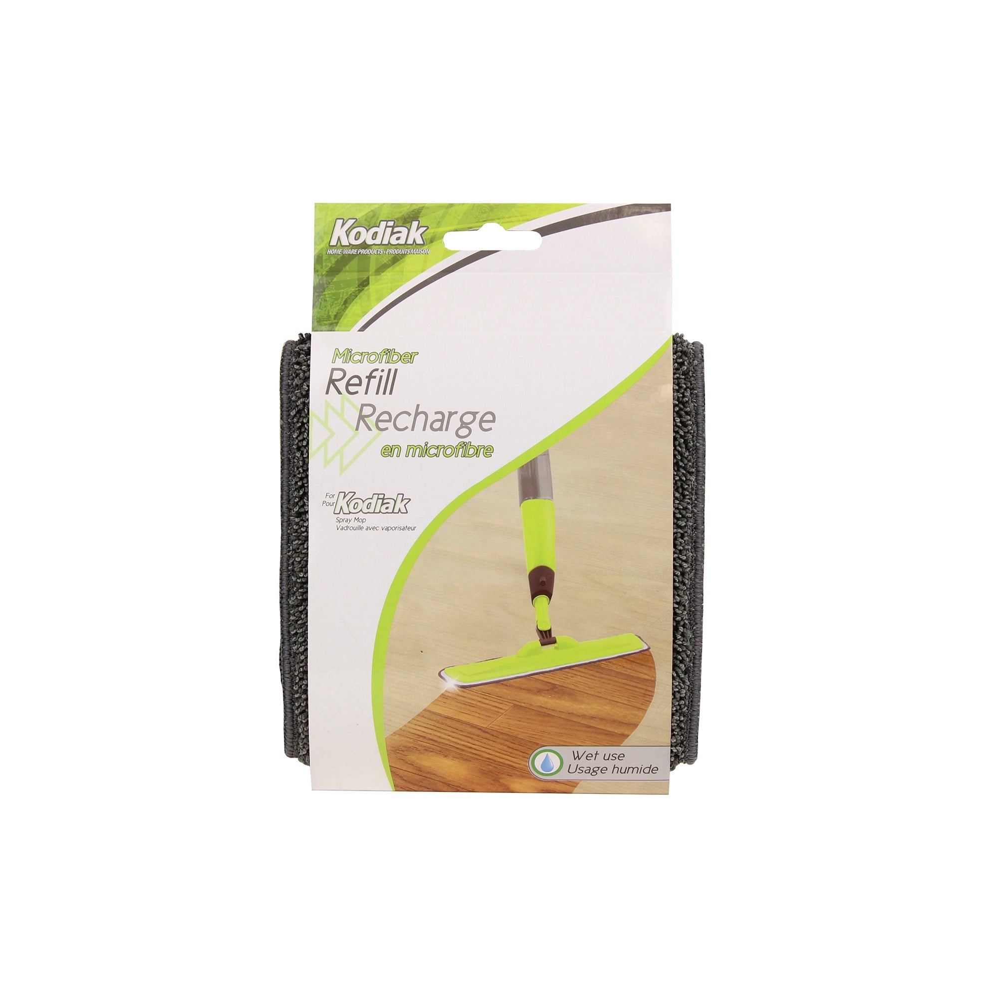 Kodiak Wet Use Microfiber Refill for Spray Mop 16.5x5.5in