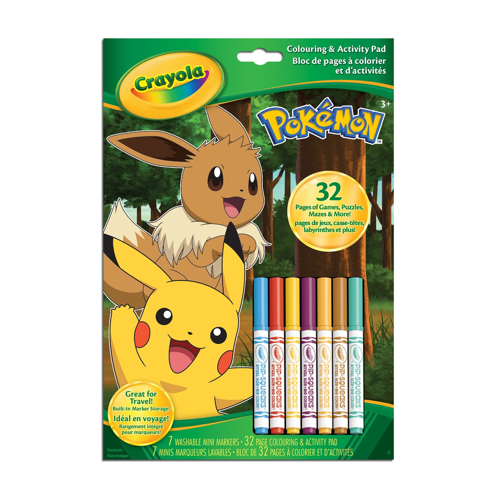Crayola Pokémon Coloring and Activity Pad with 7 Mini Markers - 32 Pages 3+ 8.5x11in