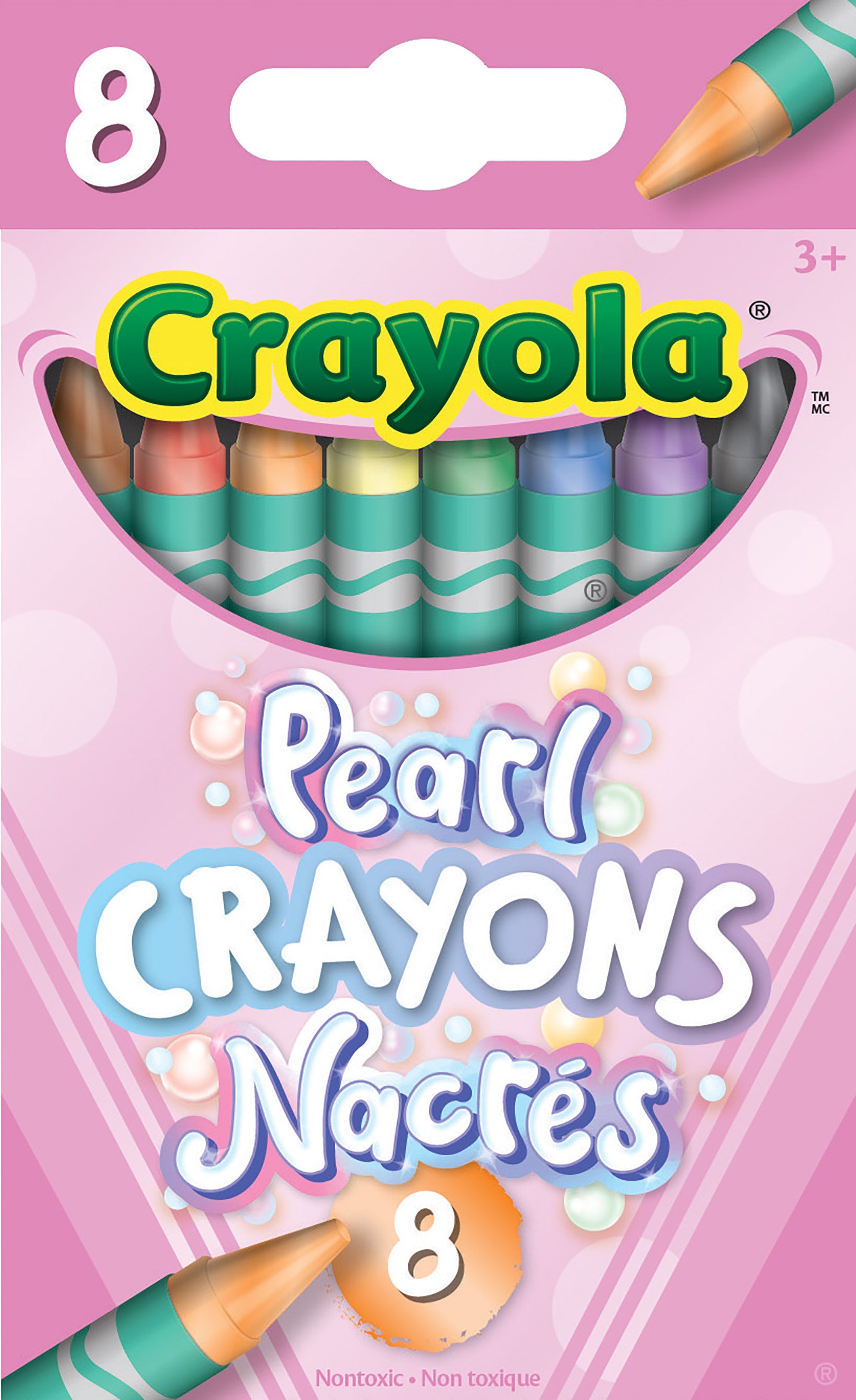 Crayola 8 Pearl Crayons - Nontoxic 3+