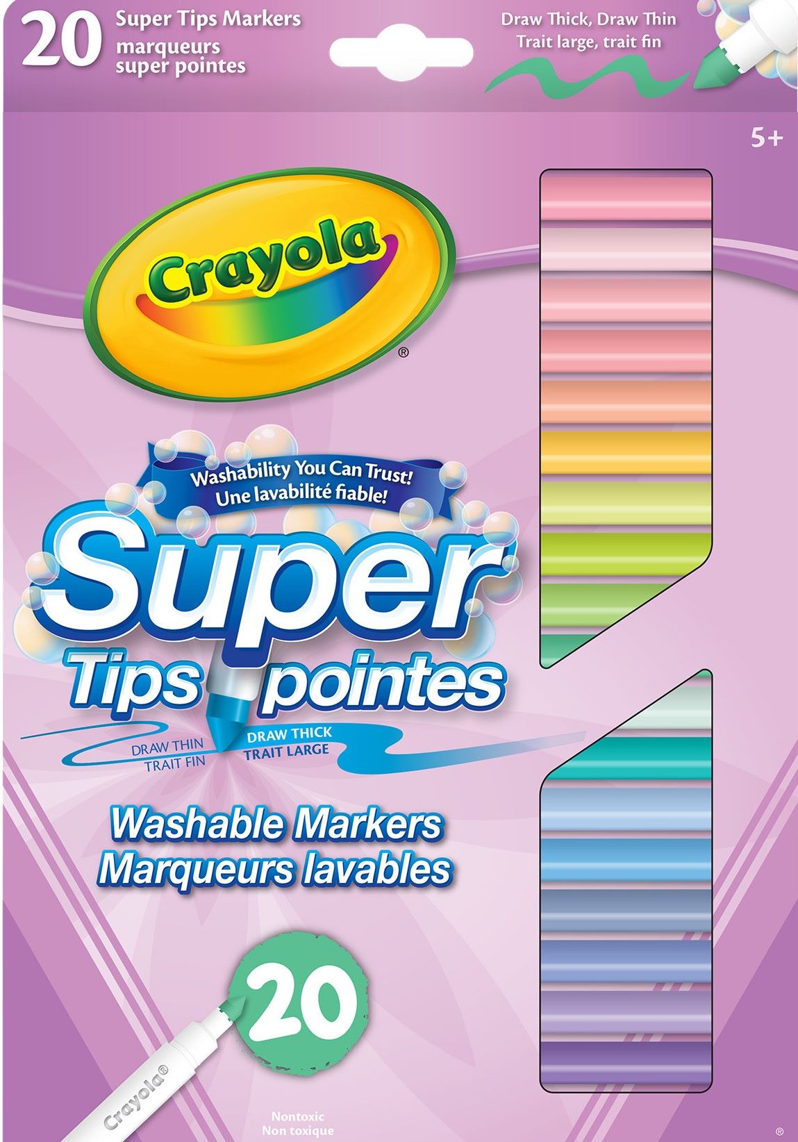 Crayola 20 Markers Pastel Super Tips 5+
