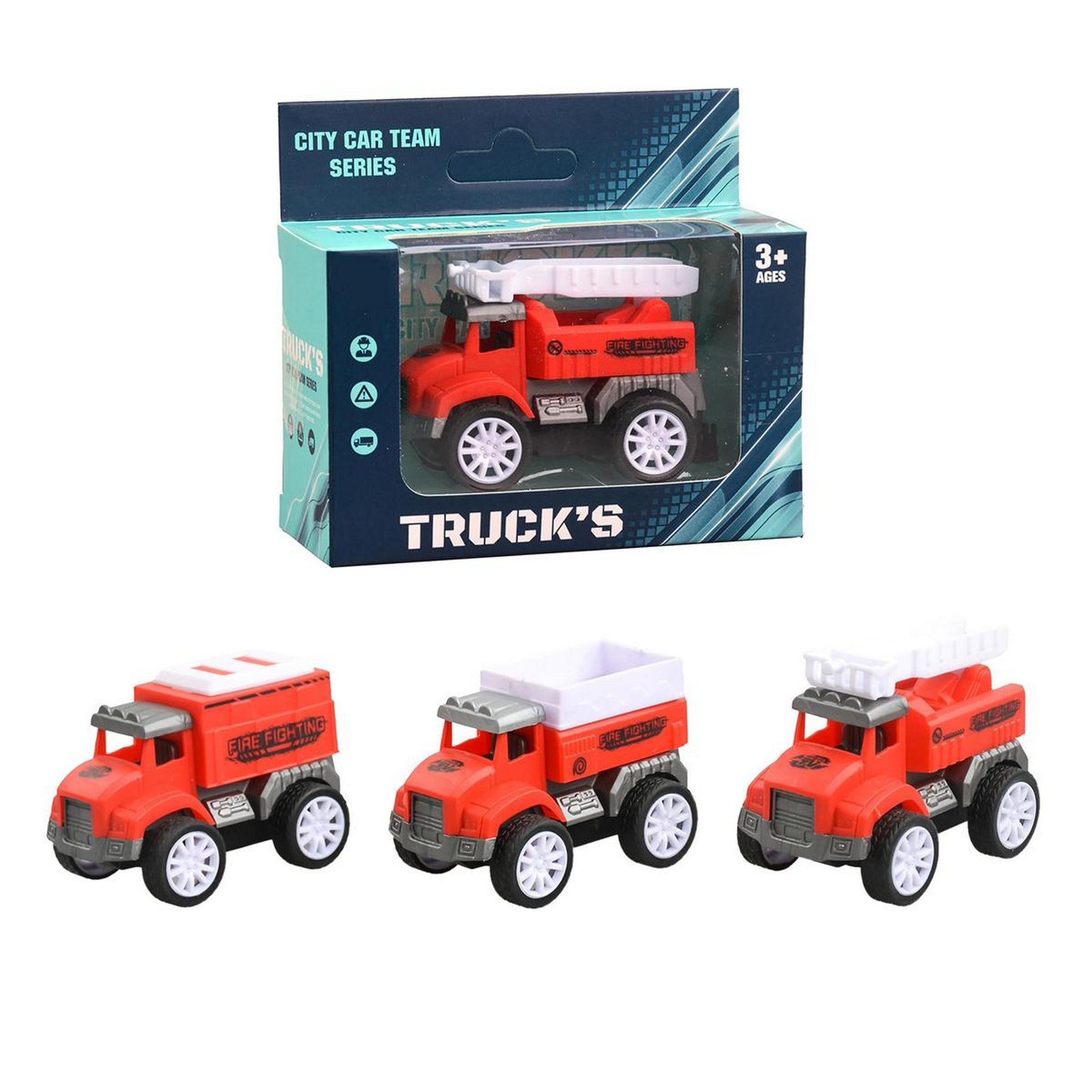 Pull Back Action Fire Truck - Plastic 2.9x1.75x1.25in Age 3+ VRT