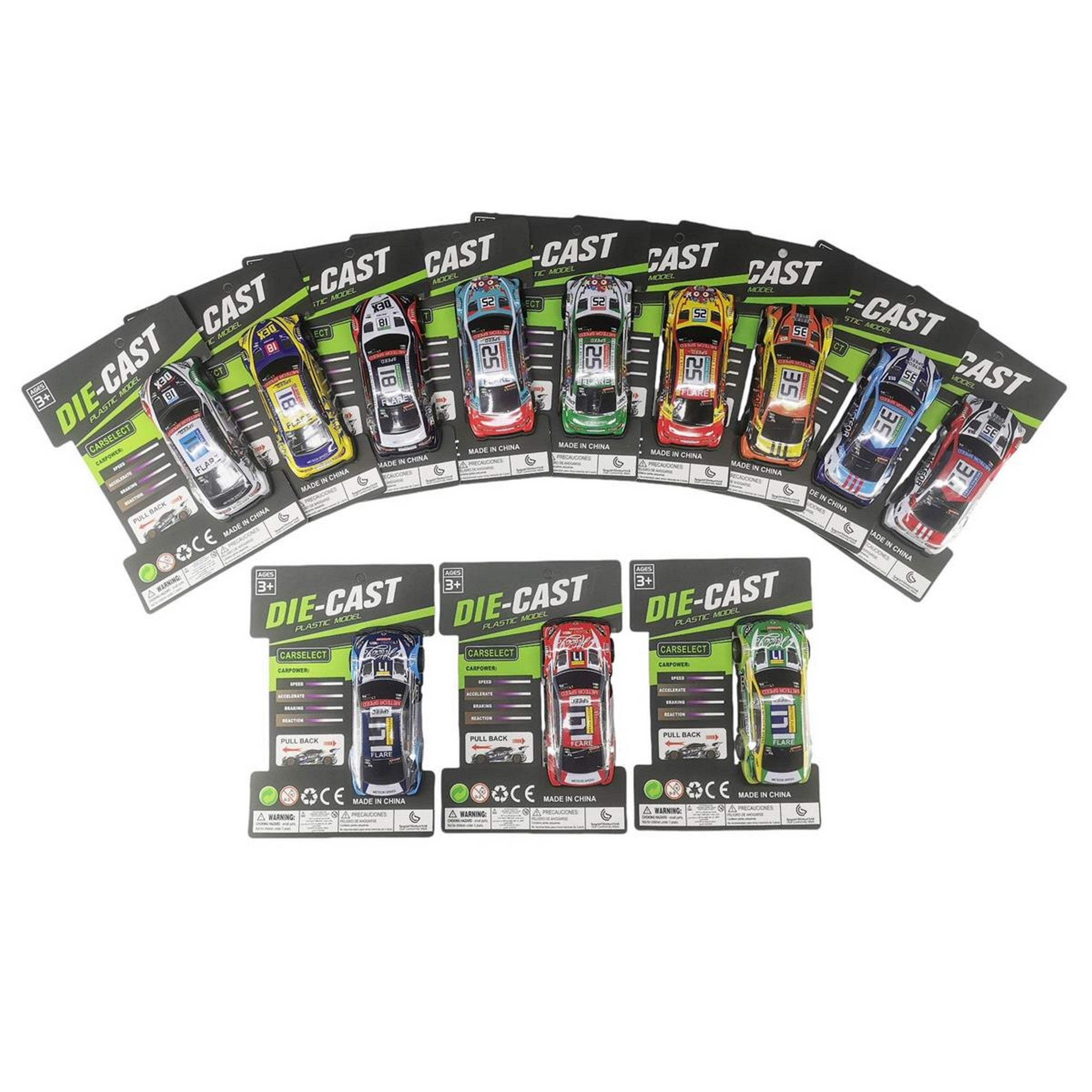 Diecast Pullback Street Racing Car Age 3+ 3.5in VRT