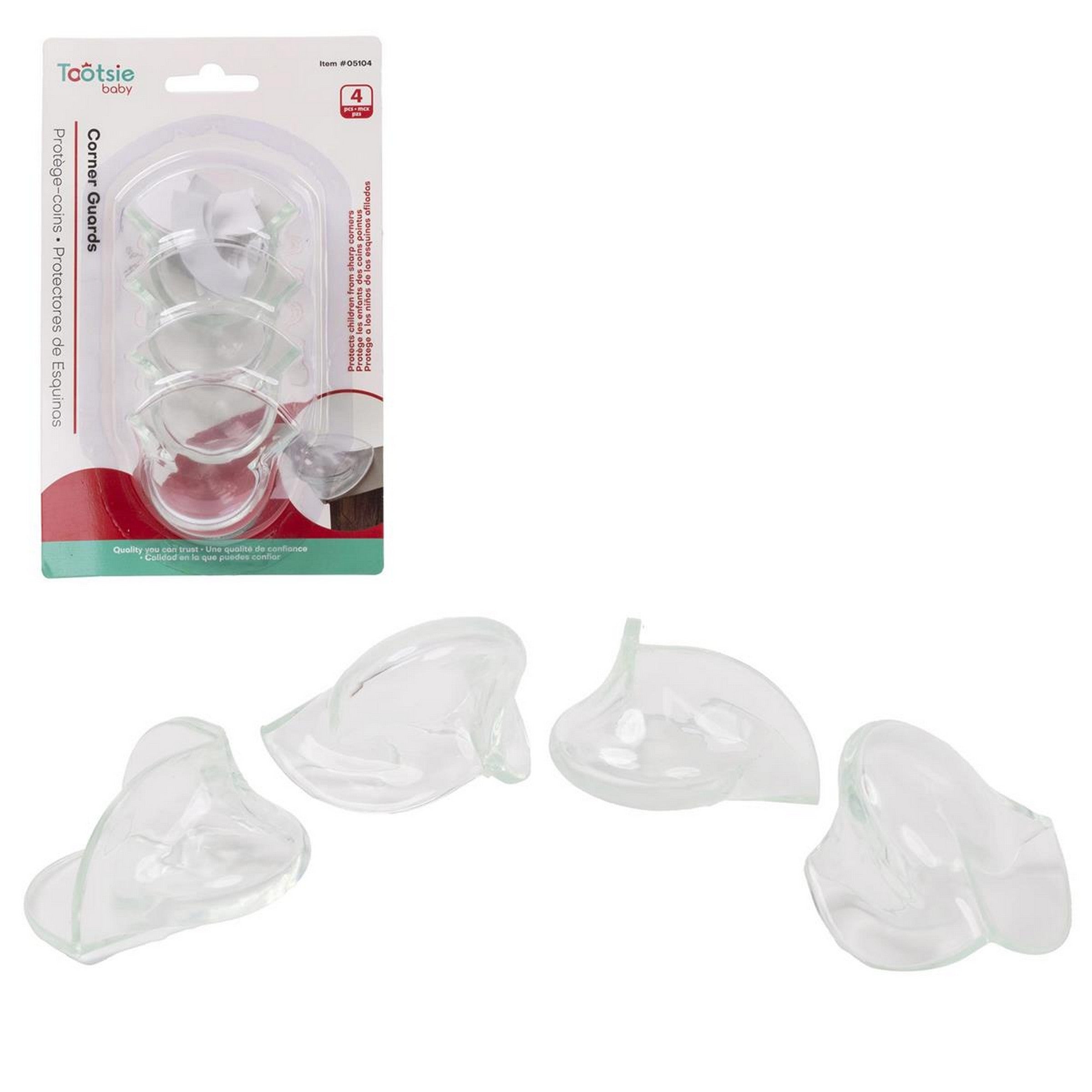 Tootsie Baby 4 Clear Plastic Corner Protectors Premium 2x1.9in