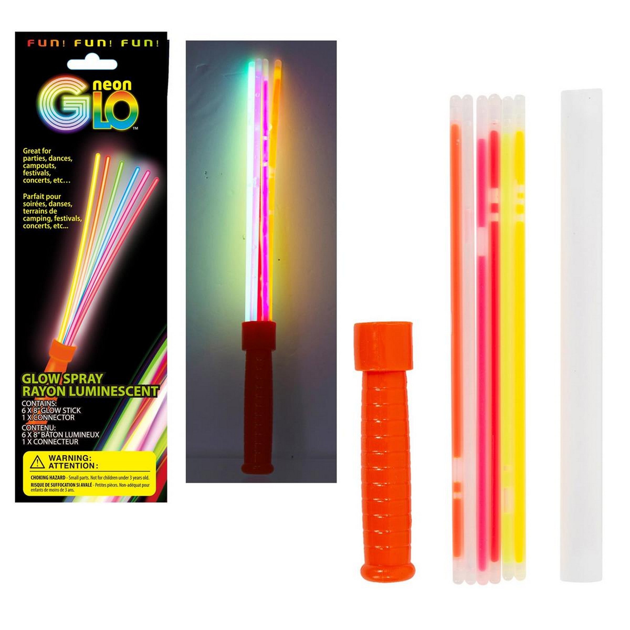 Neon Glow Spray with 6 Sticks 8in Age 3+