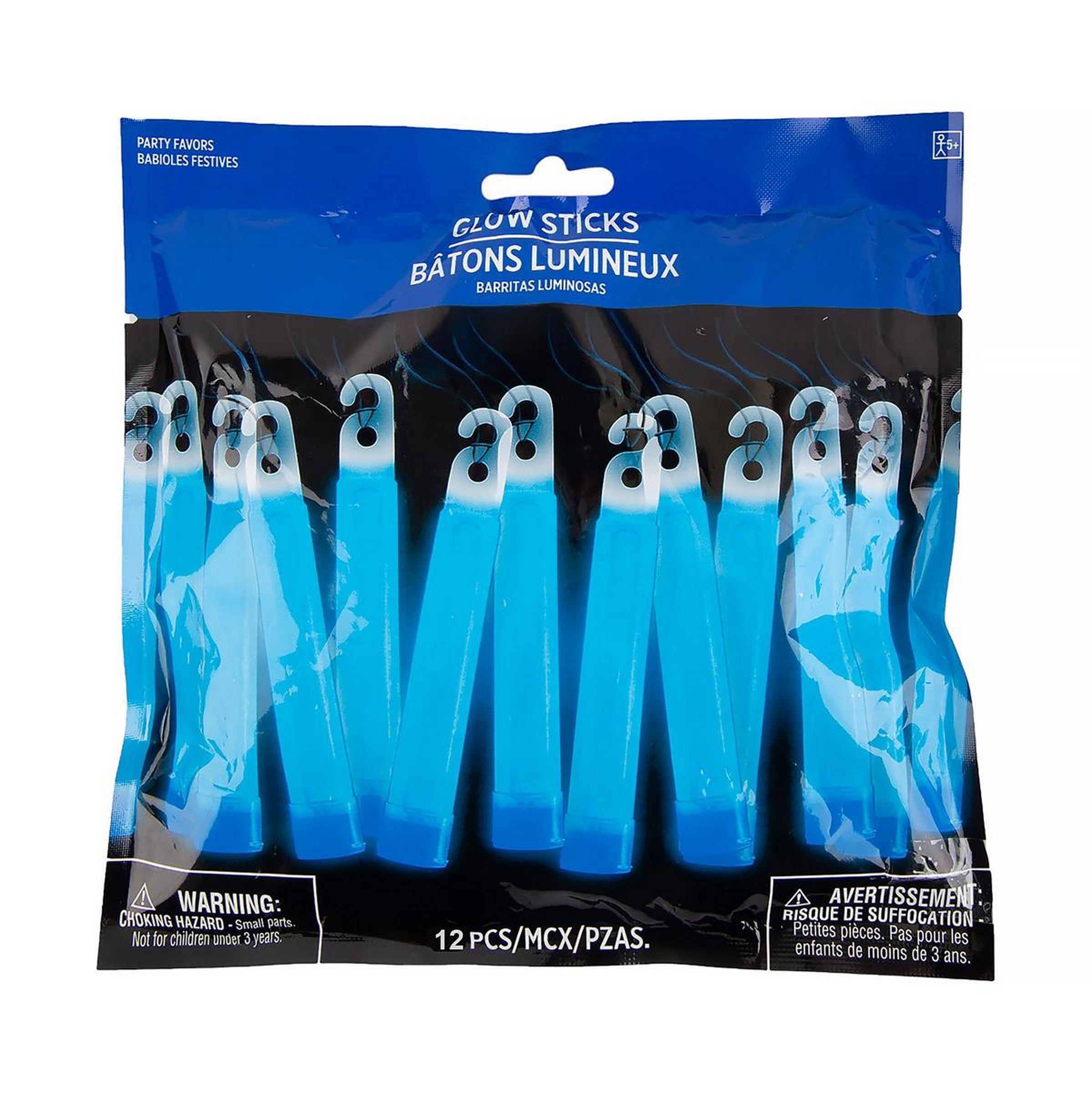12 Blue Glow Sticks with Laynard 4in