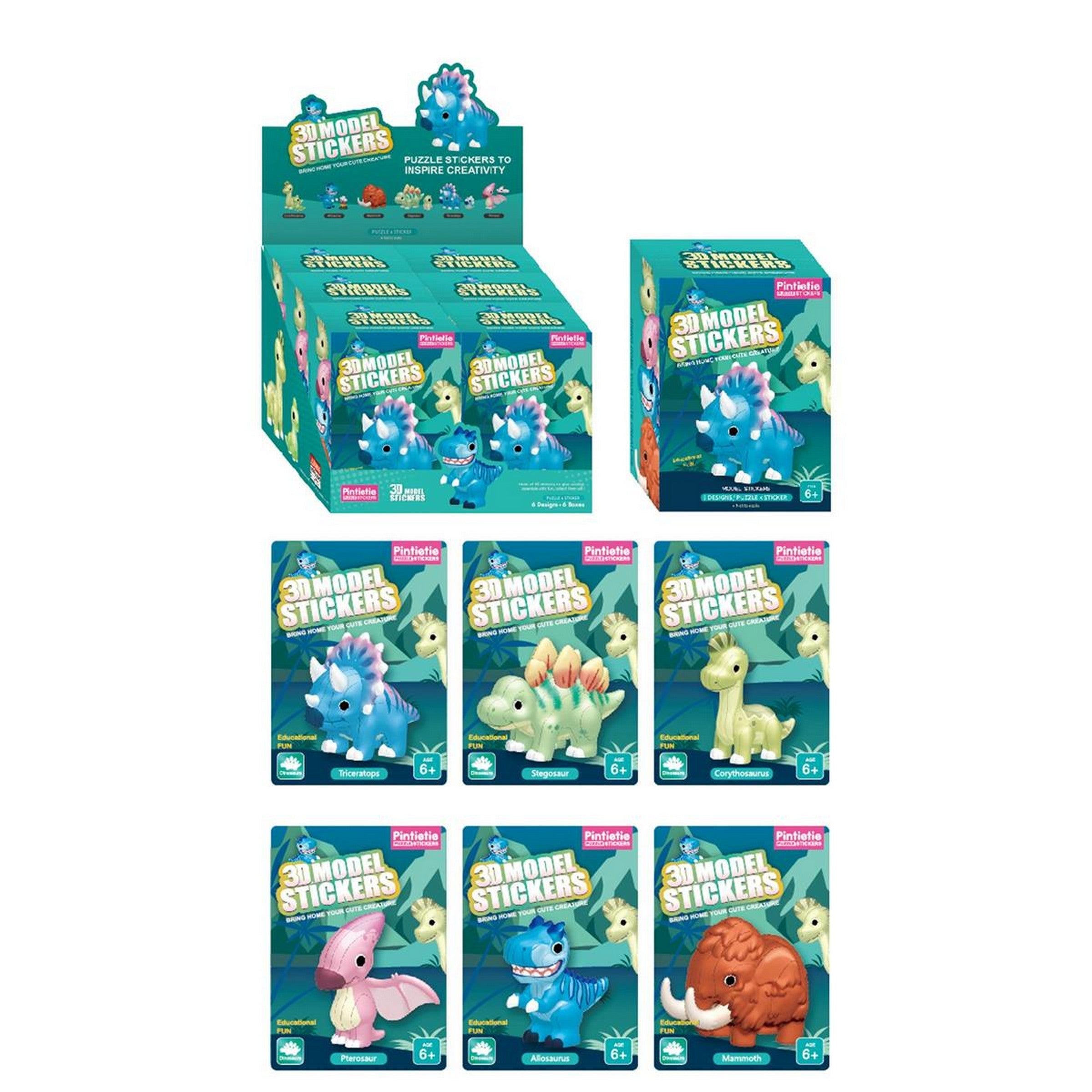 3D Model Puzzle Stickers - Dinos Age 6+ VRT