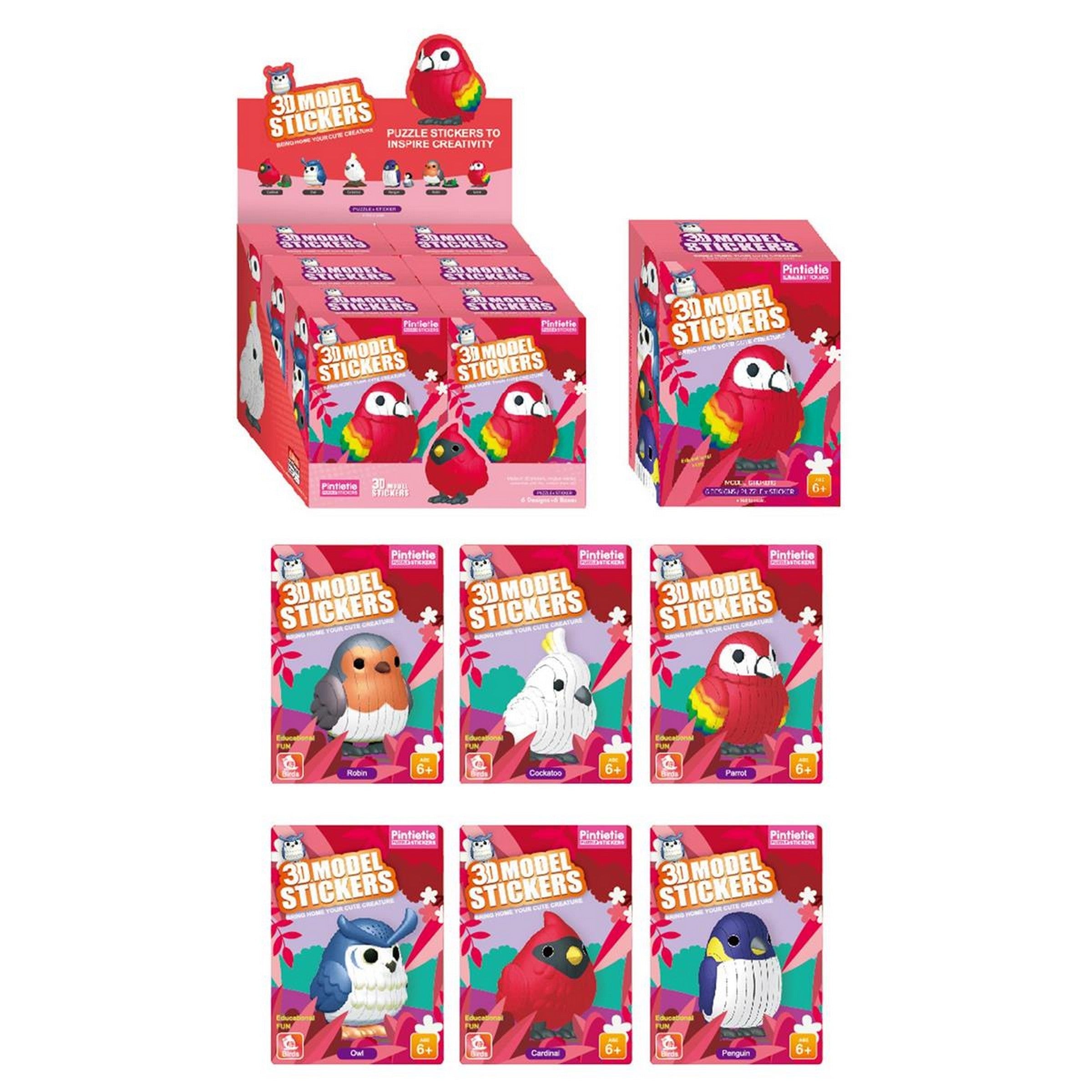 3D Model Puzzle Stickers - Birds Age 6+ VRT