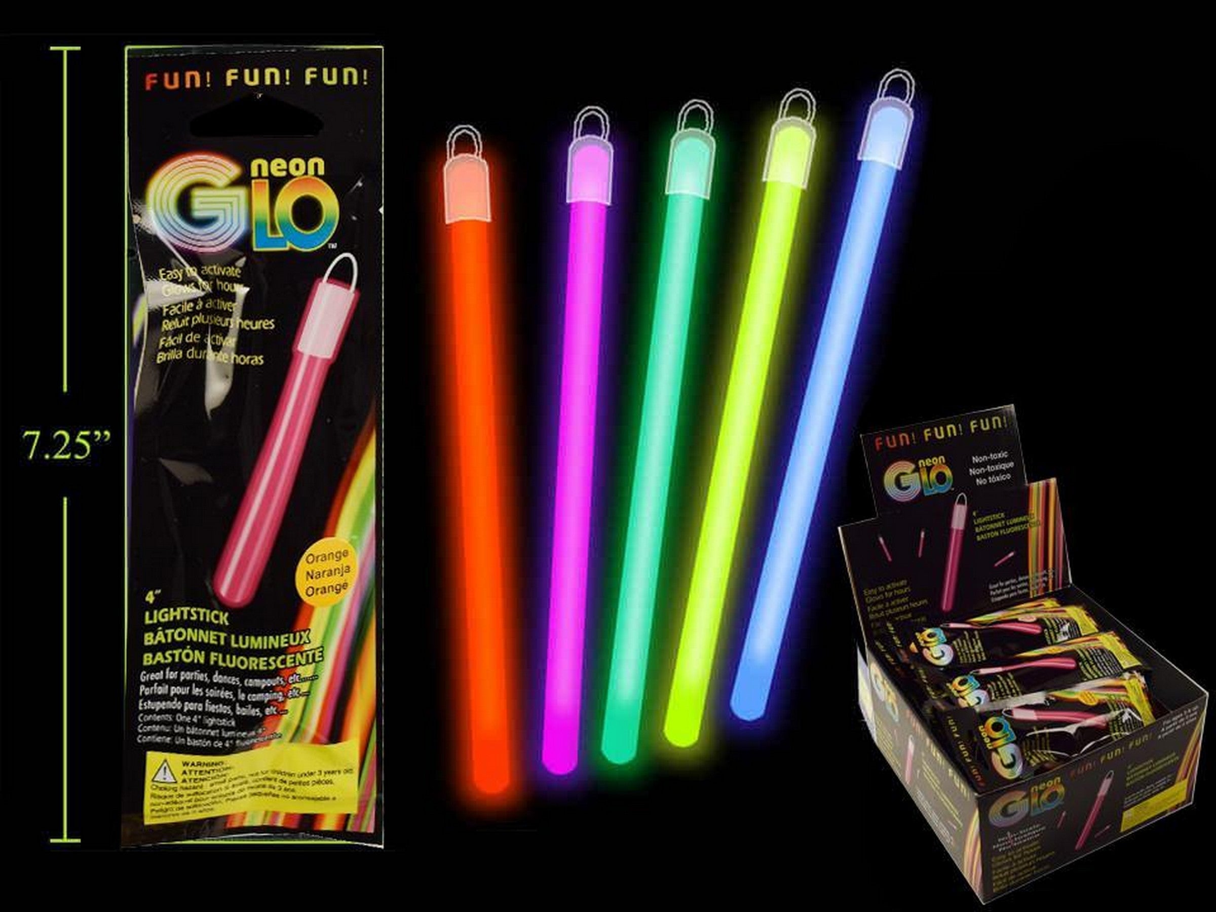 Neon Glo Pendant Light Stick 4in VRT