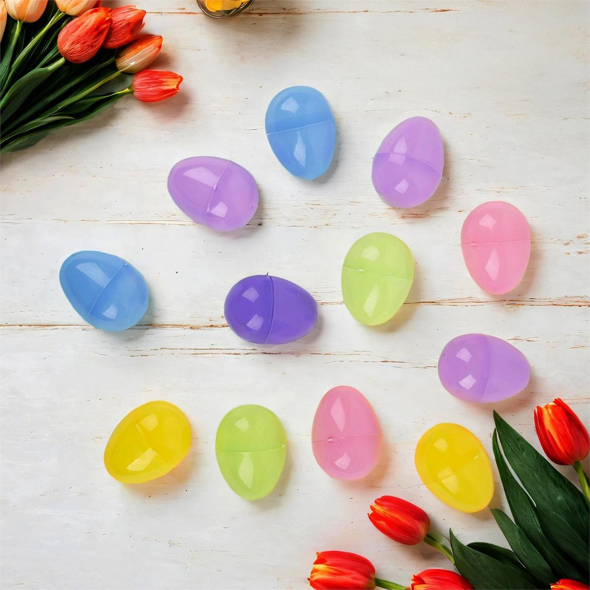Easter 12 Fillable Plastic Eggs 3in