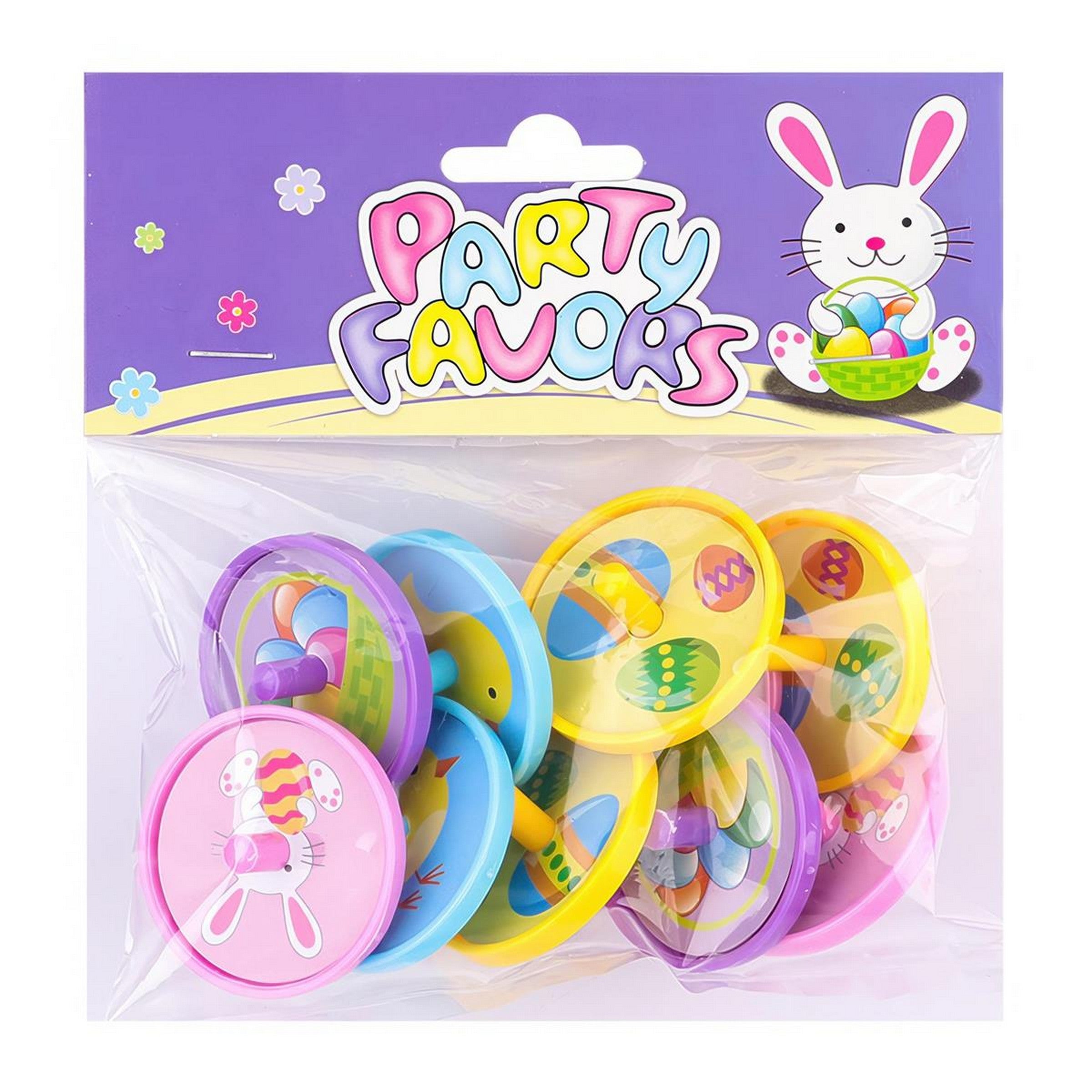 Easter 10 Spinning Tops - Plastic