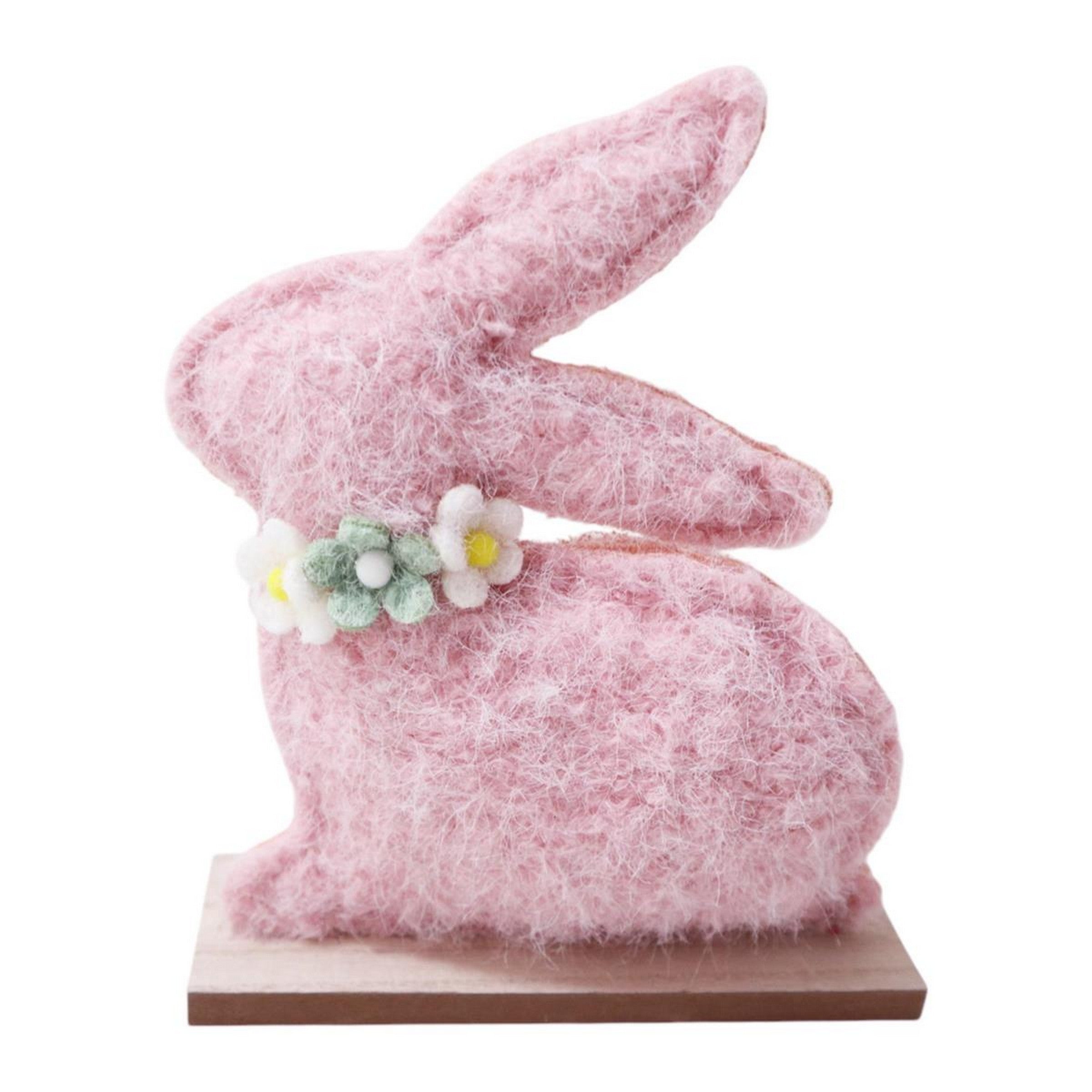 Easter Pink Felt Bunny Tabletop Decor 7.8x6.3in