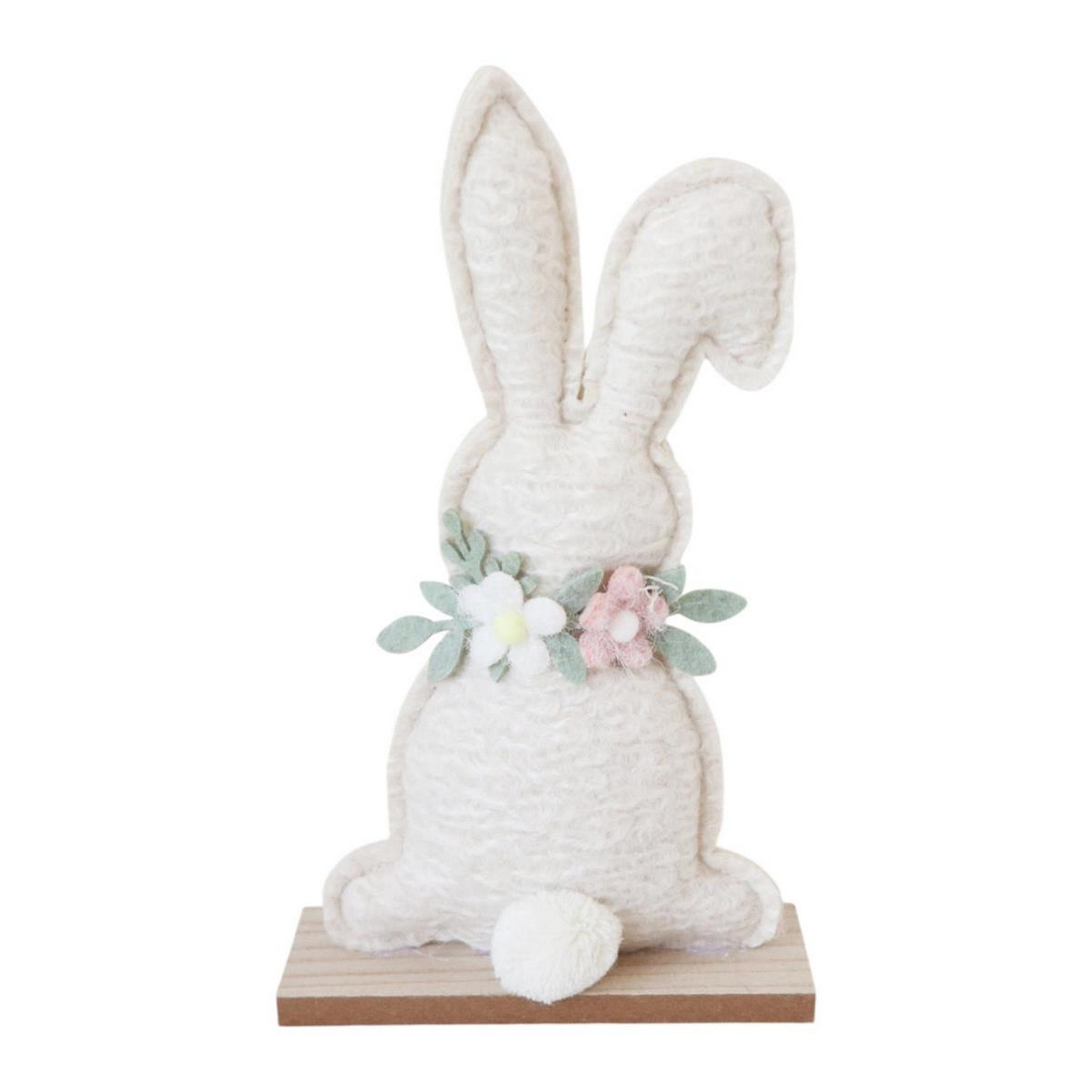 Easter White Felt Bunny Tabletop Decor 5.5x9.5in