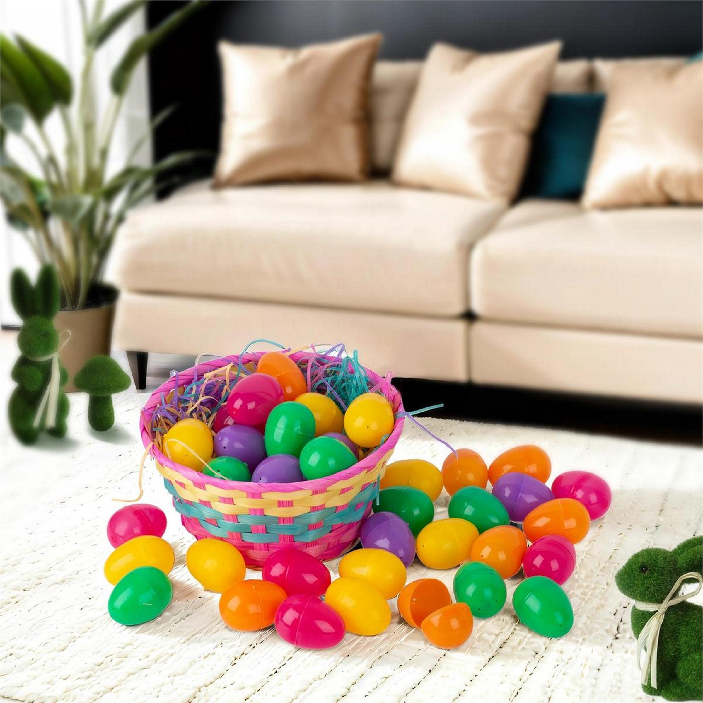 Easter 48 Plastic Neon Eggs 2.5in