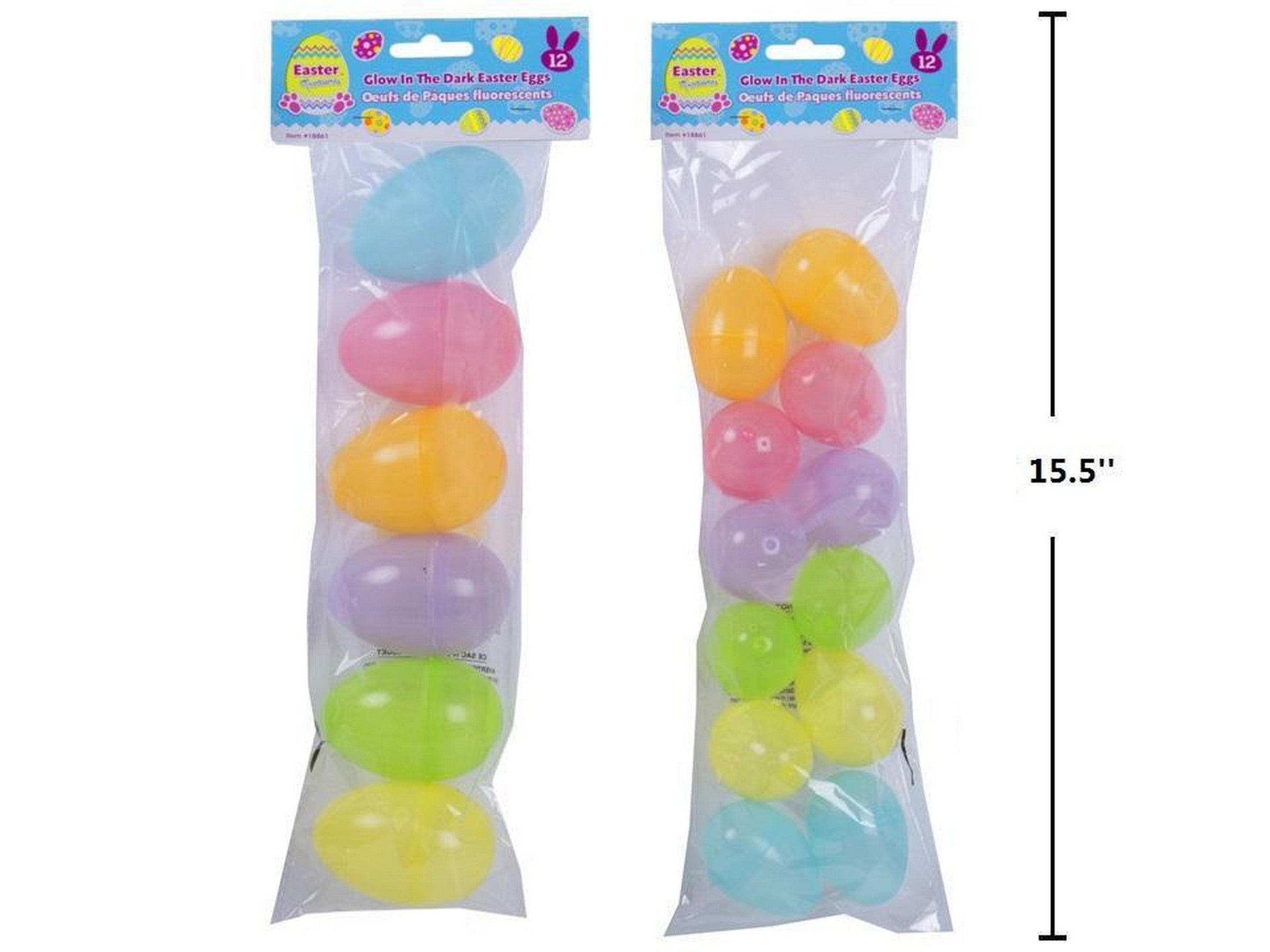Easter Glow-in-the-Dark Plastic Eggs 12pk-2.5in / 6pk-3.5in VRT