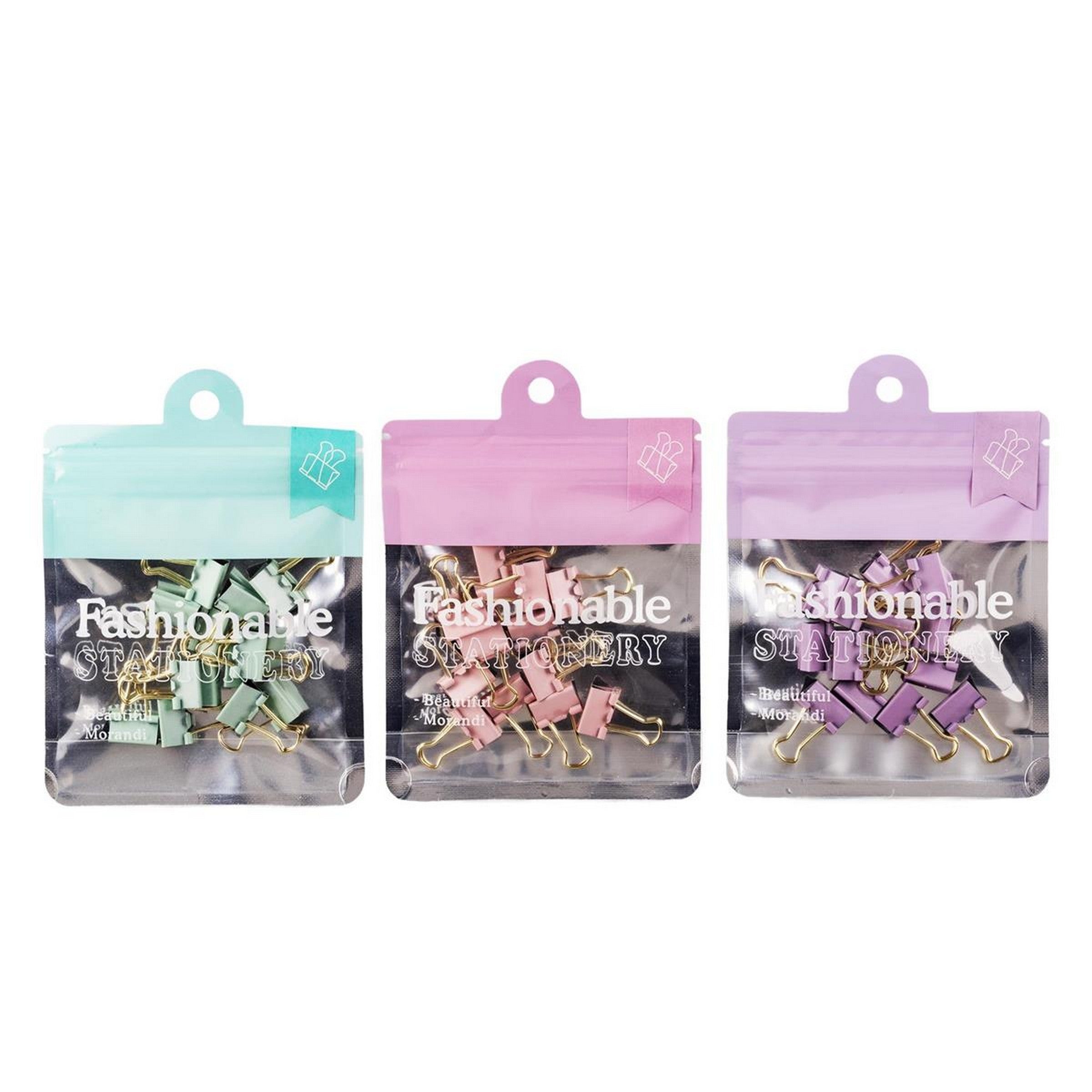 iStationery 15 Pastel Color Binder Clips 15mm VRT