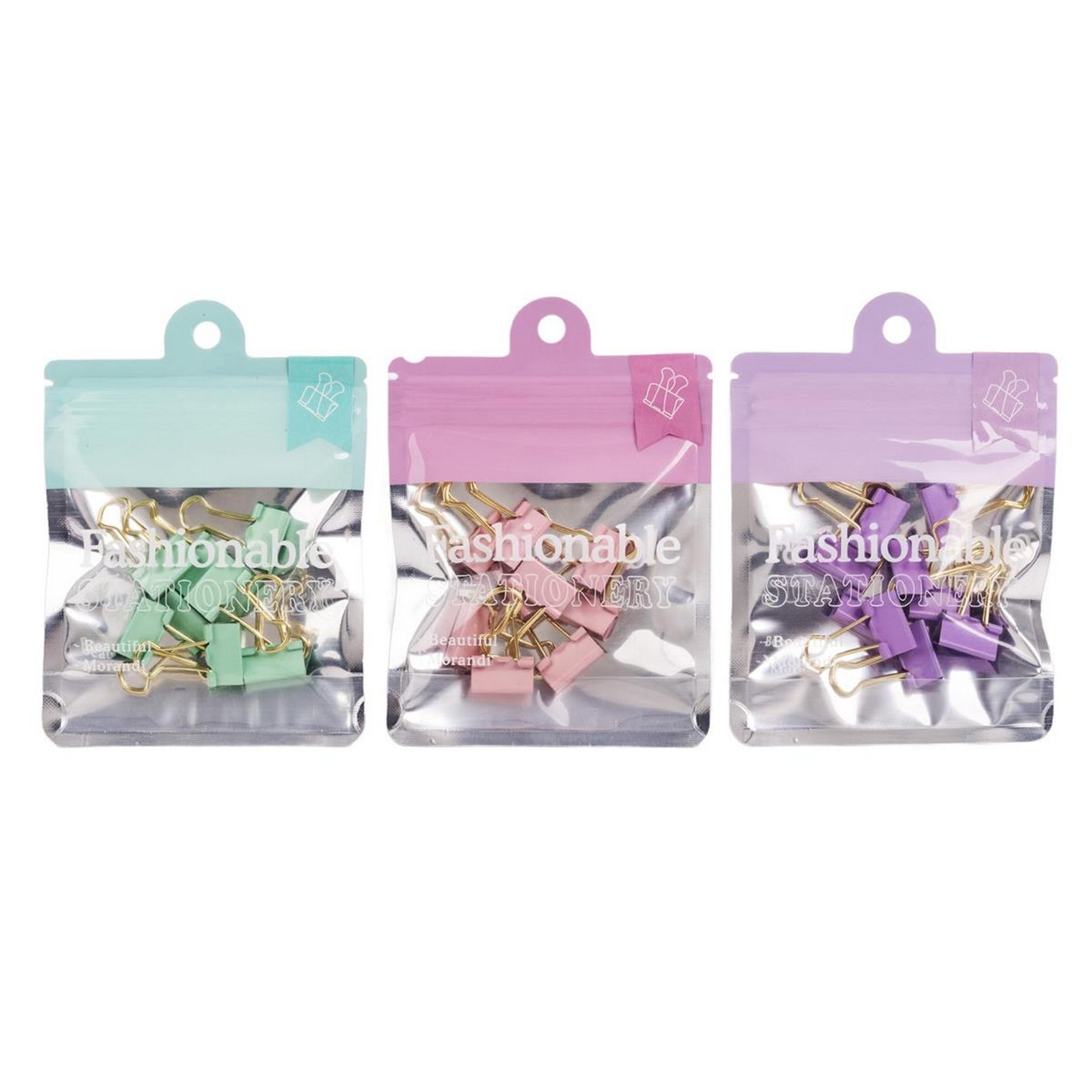 iStationery 10 Pastel Color Binder Clips 19mm VRT