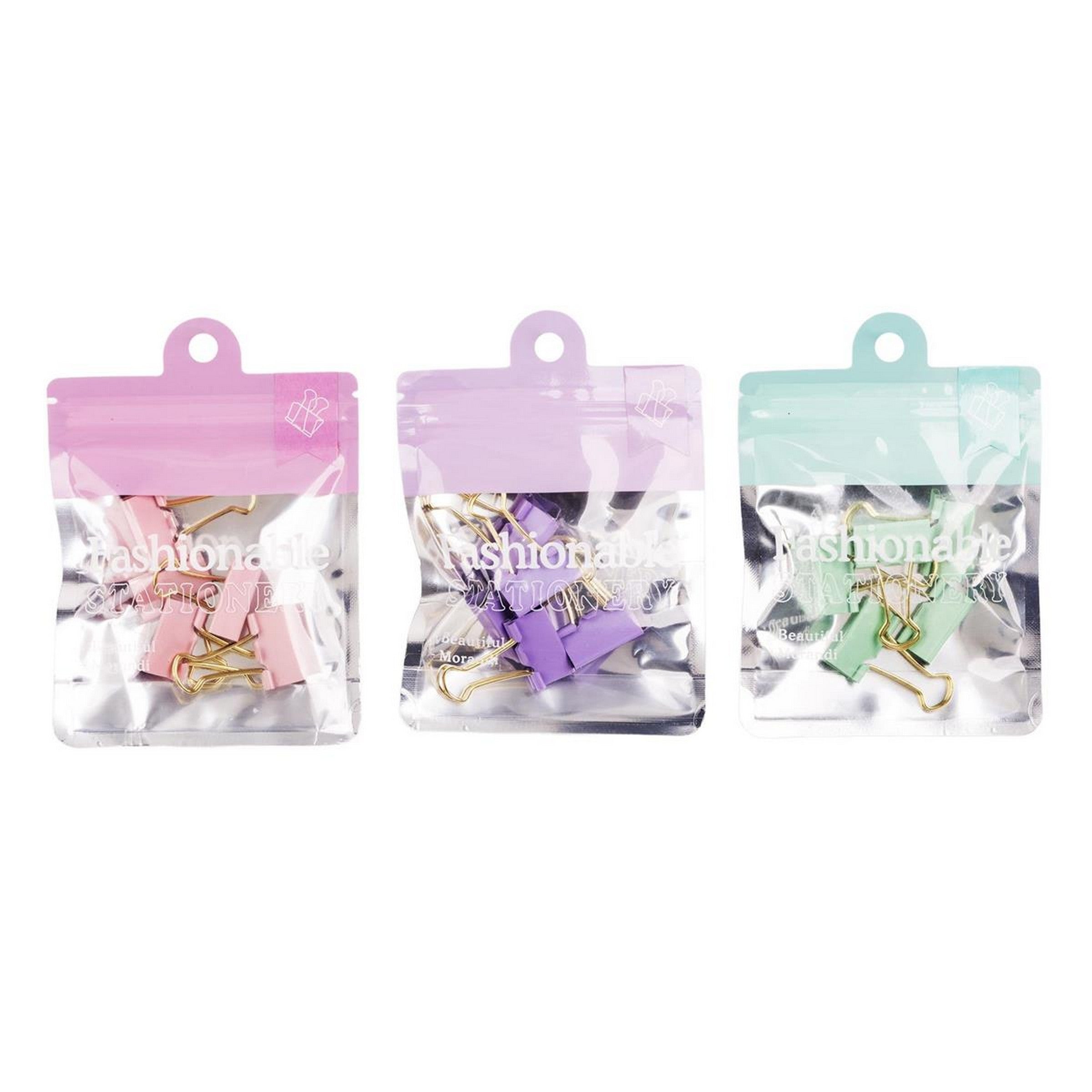 iStationery 6 Pastel Color Binder Clips 25mm VRT