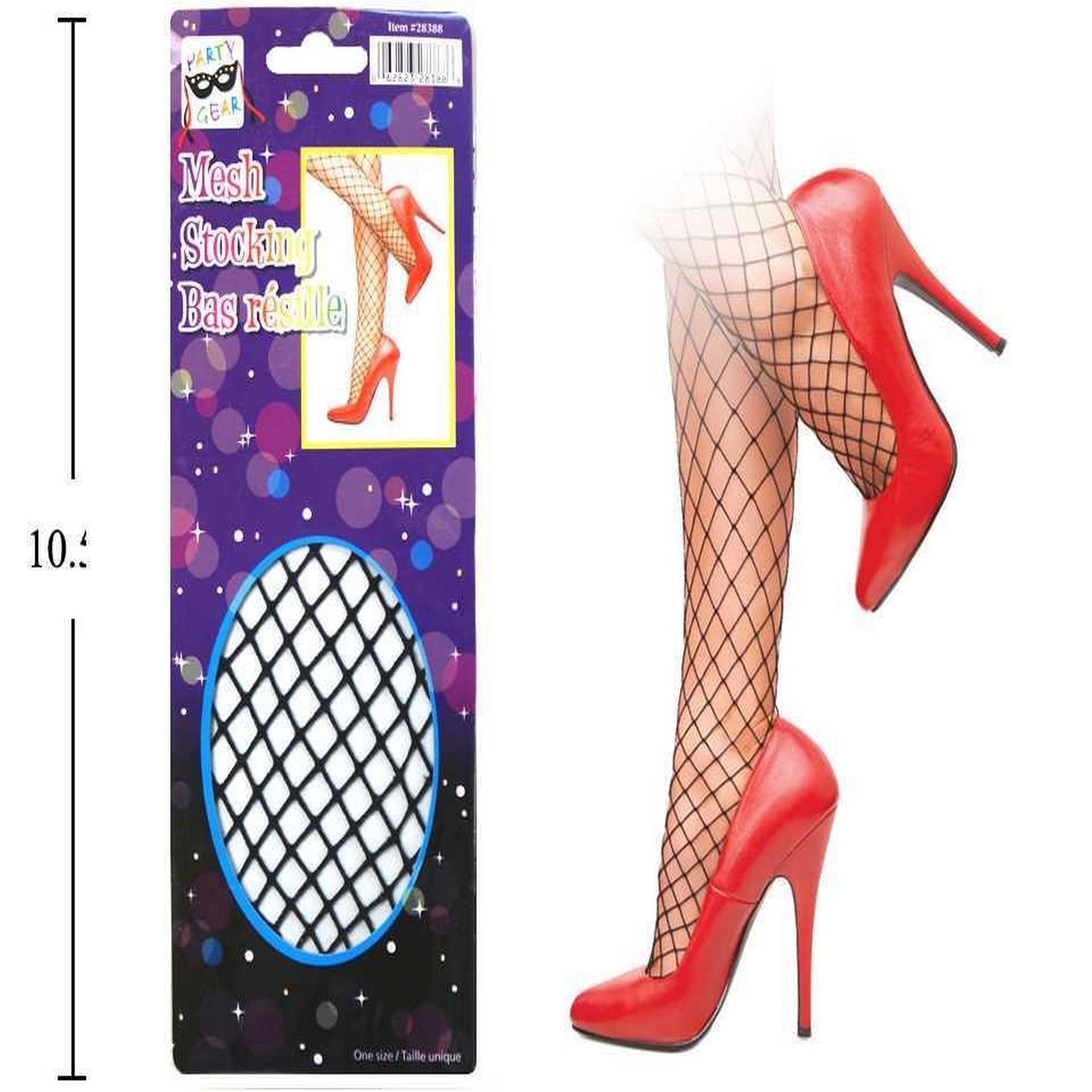 Party Gear Halloween 1 Pair Black Mesh Stockings One Size